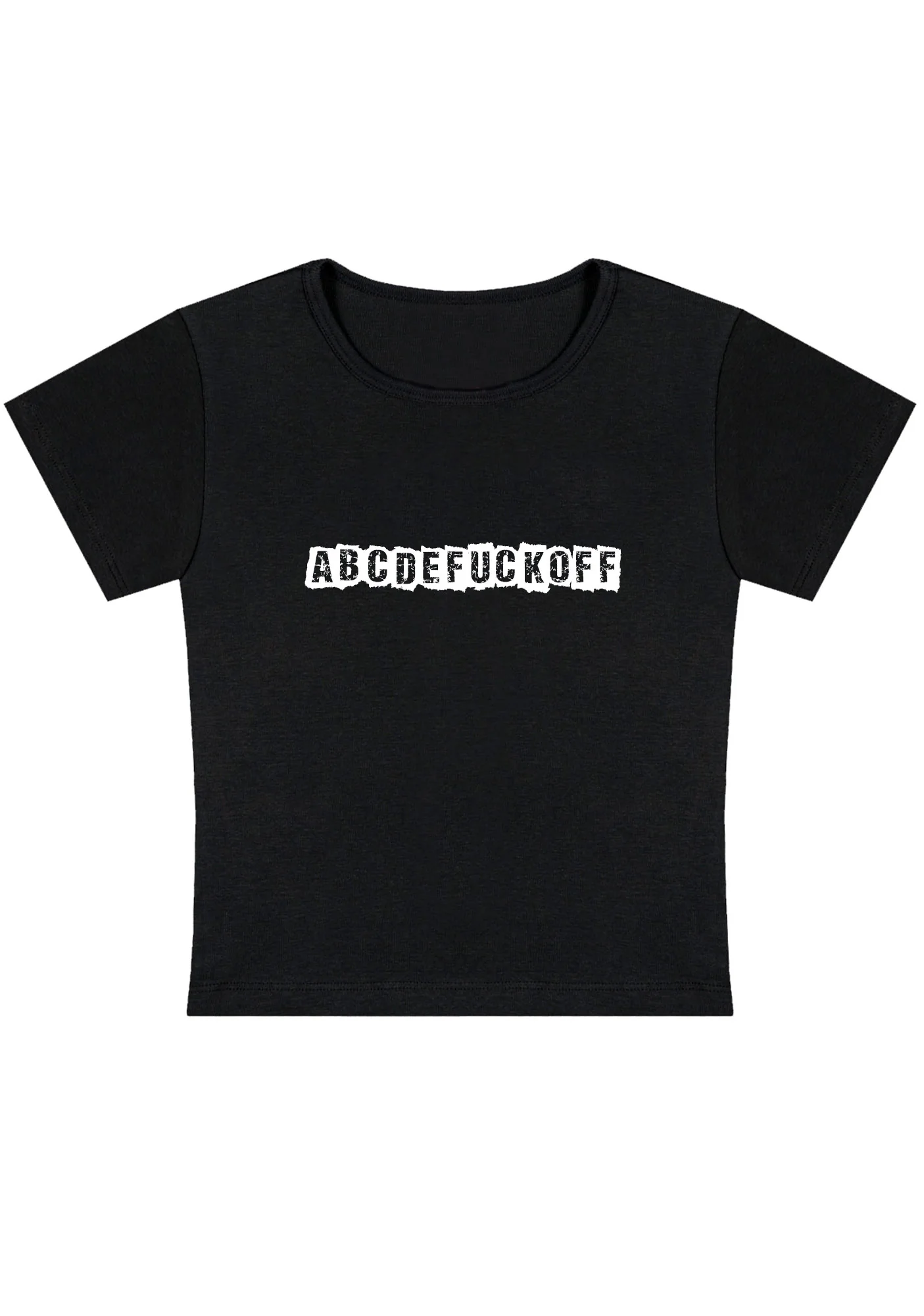 Curvy ABCDEFOFF Baby Tee - Image 2