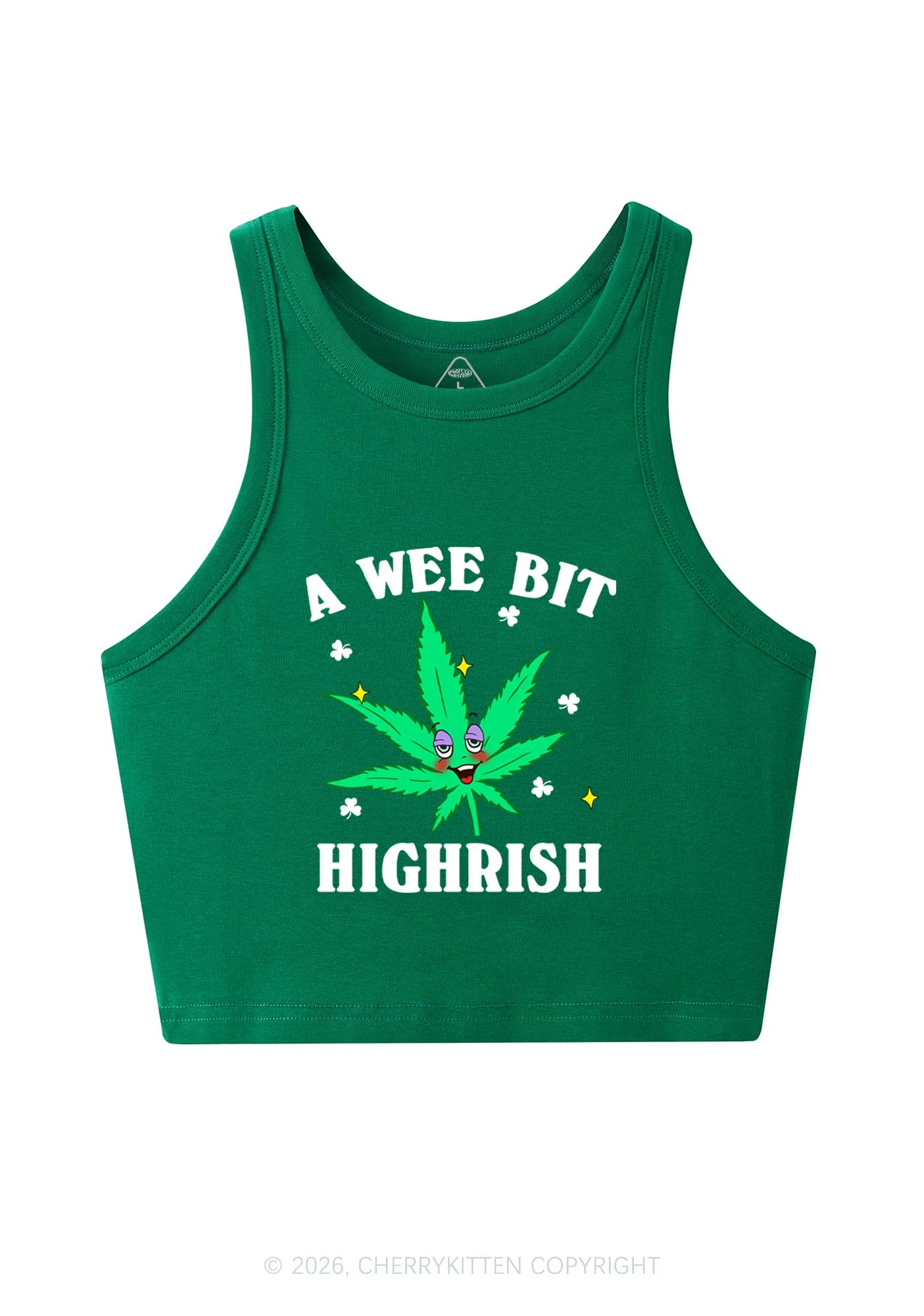 A Wee Bit Highrish St Patricks Y2K Crop Tank Top Cherrykitten