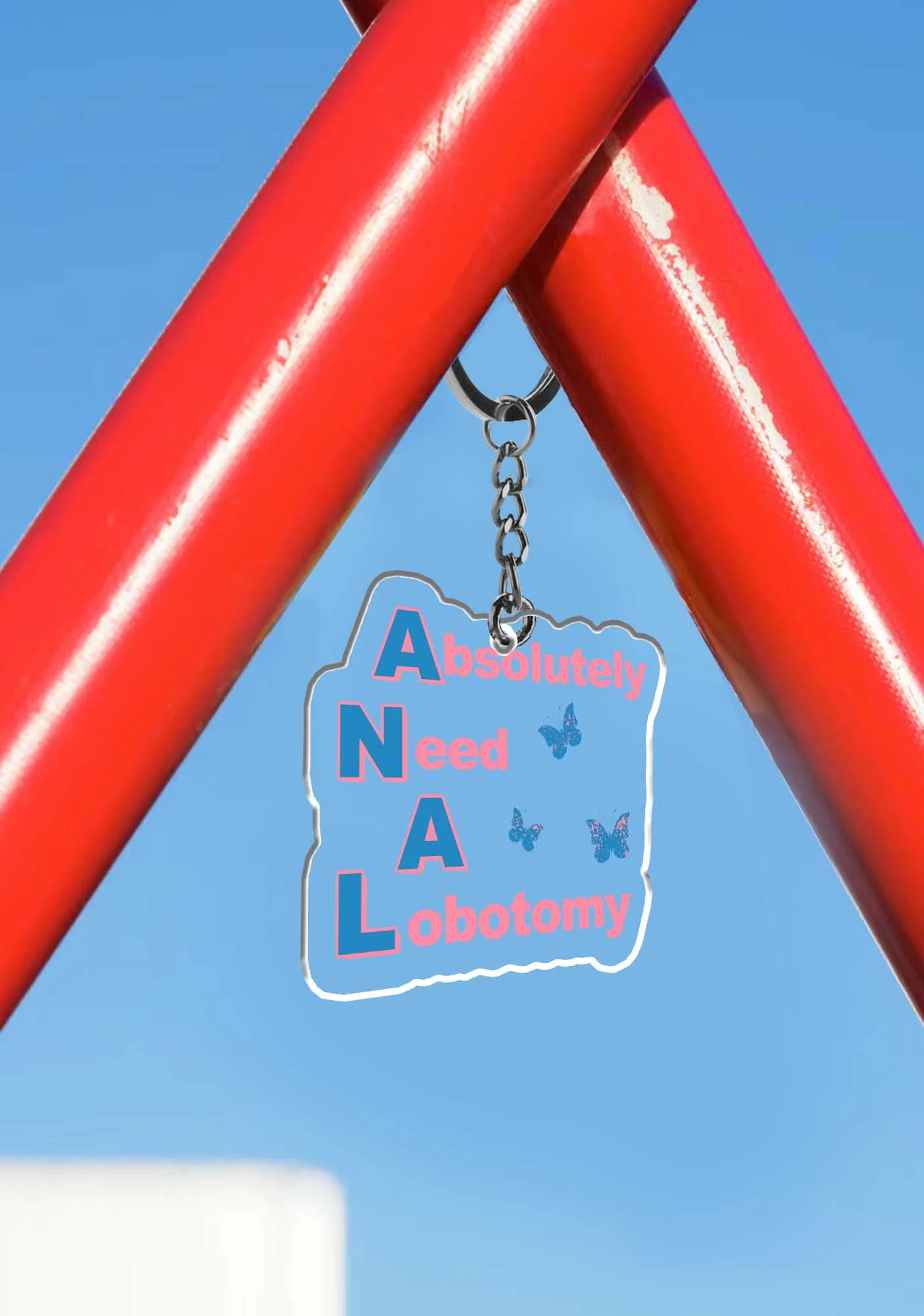 Absolutely Need A Lobotomy 1Pc Y2K Keychain Cherrykitten - Image 3