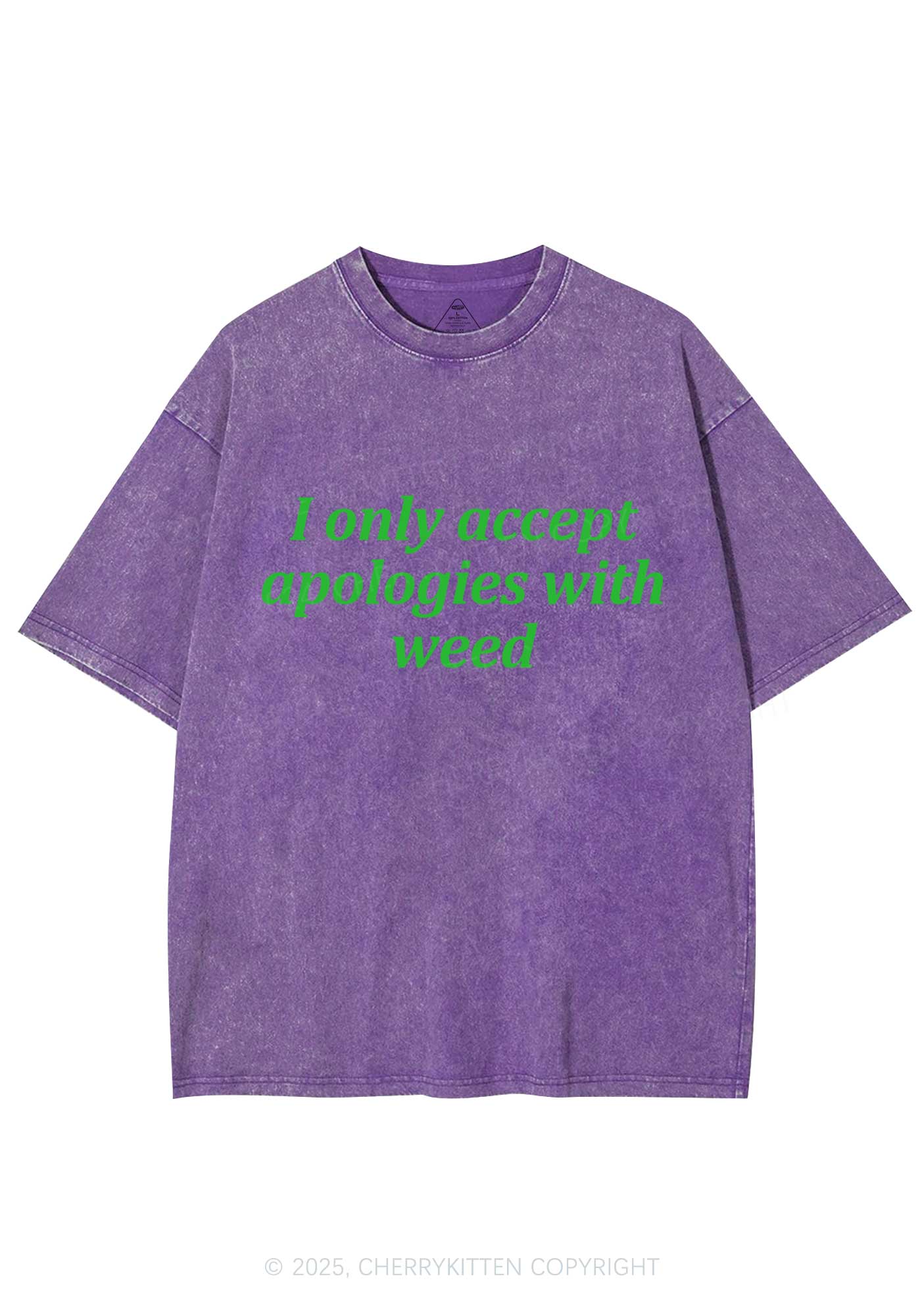 Accept Apologies With Wxxd Y2K Shirts Washed Tee Cherrykitten - Image 6