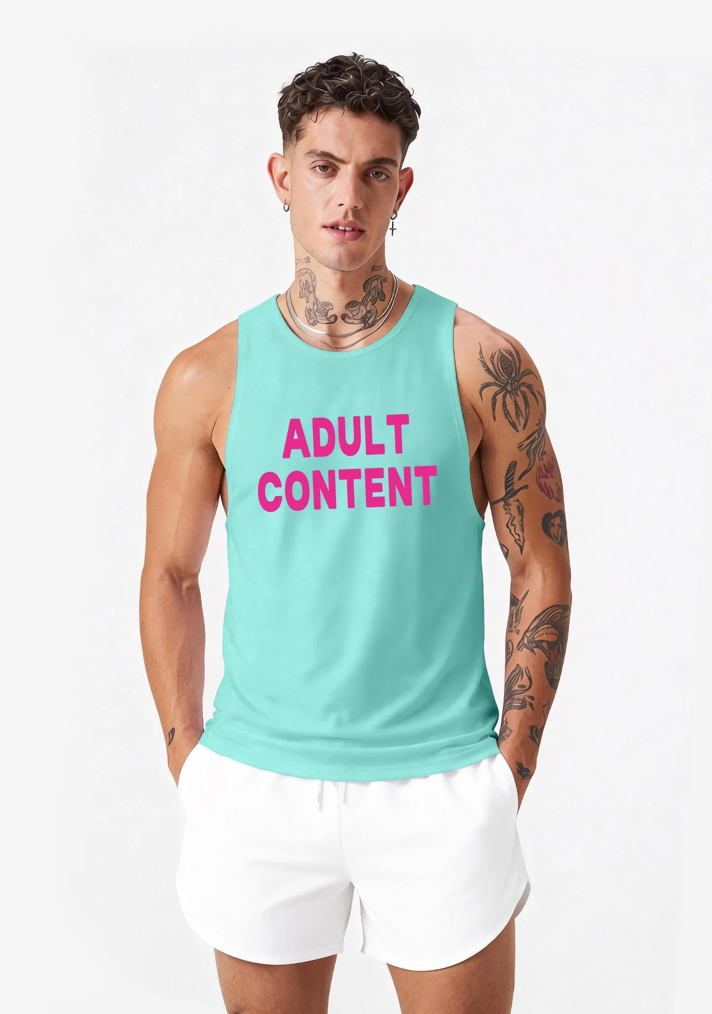 Adult Content Y2K Men Racerback Tank Top Cherrykitten - Image 2
