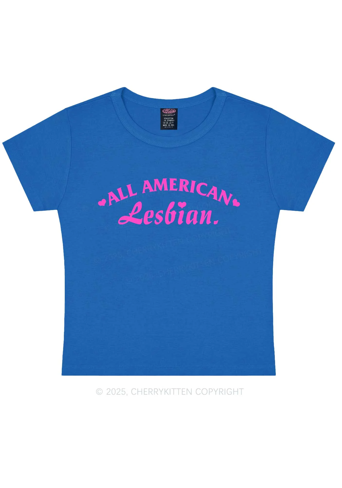 All American Lesbian Y2K Baby Tee Cherrykitten - Image 10