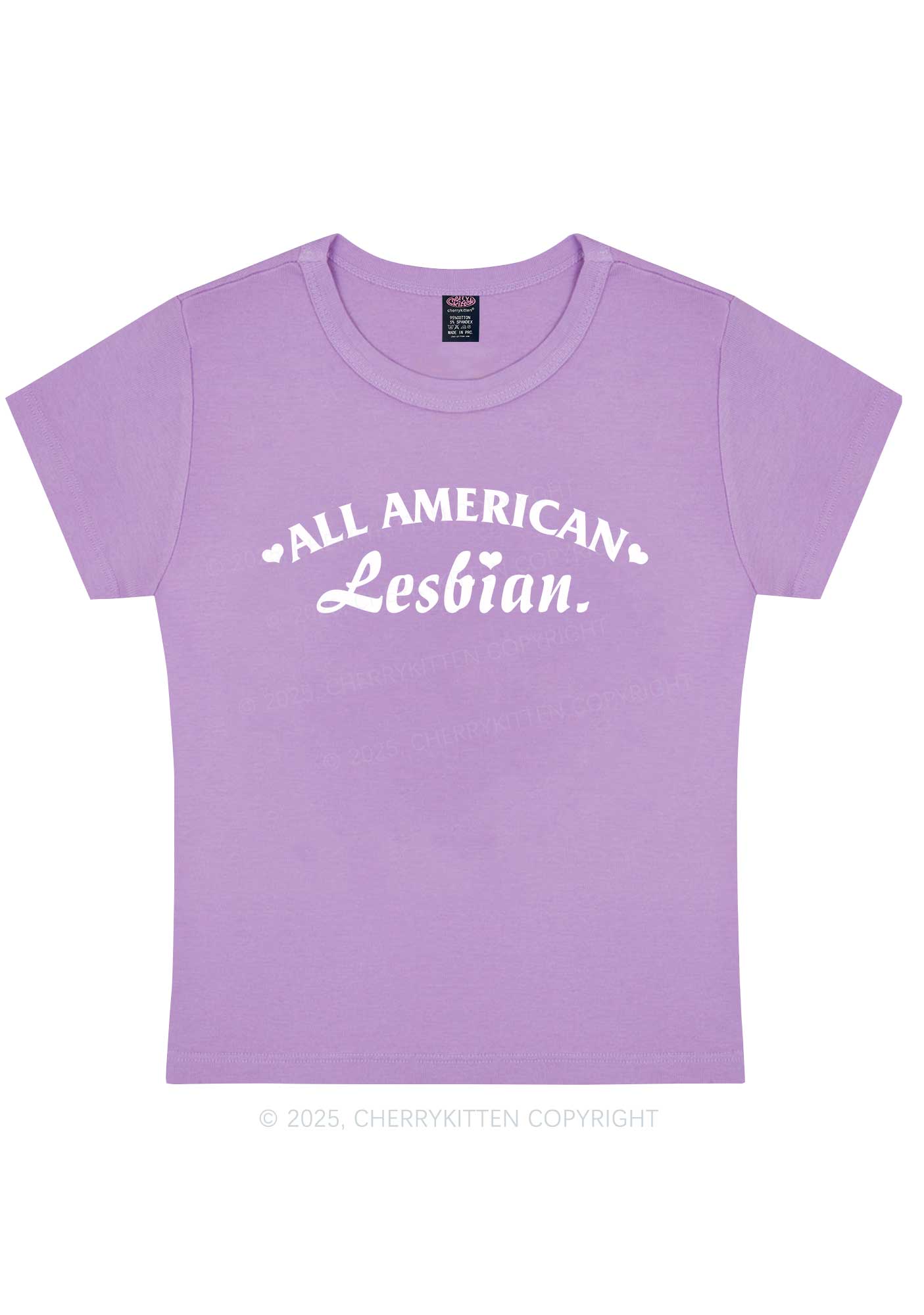 All American Lesbian Y2K Baby Tee Cherrykitten - Image 7