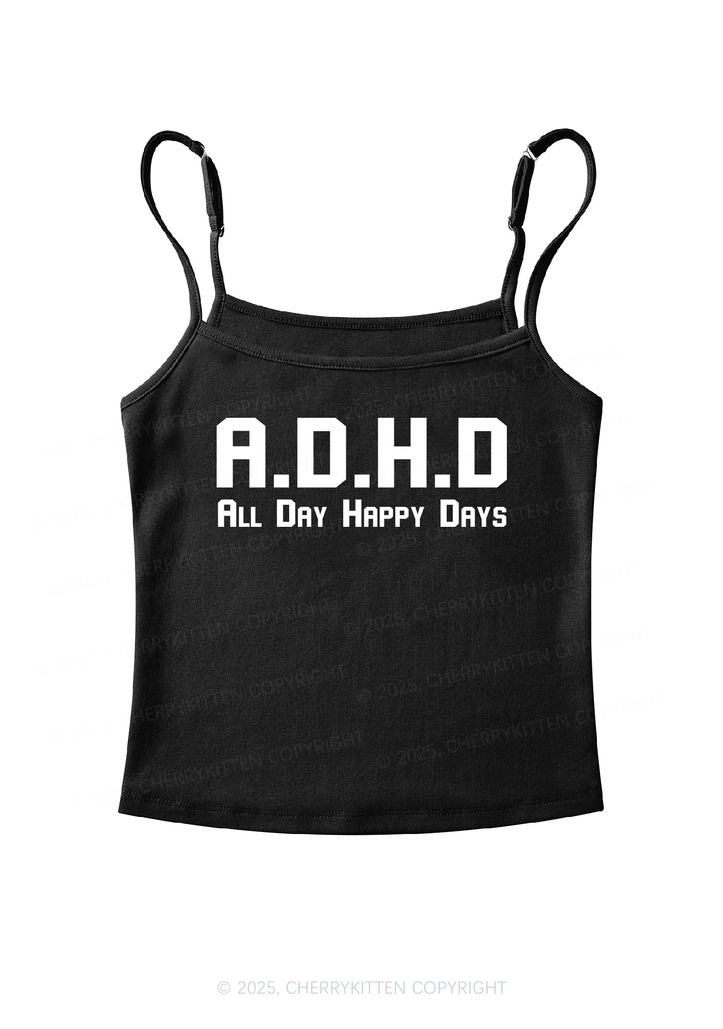 All Day Happy Days Y2K Spaghetti Strap Cami Cherrykitten - Image 3