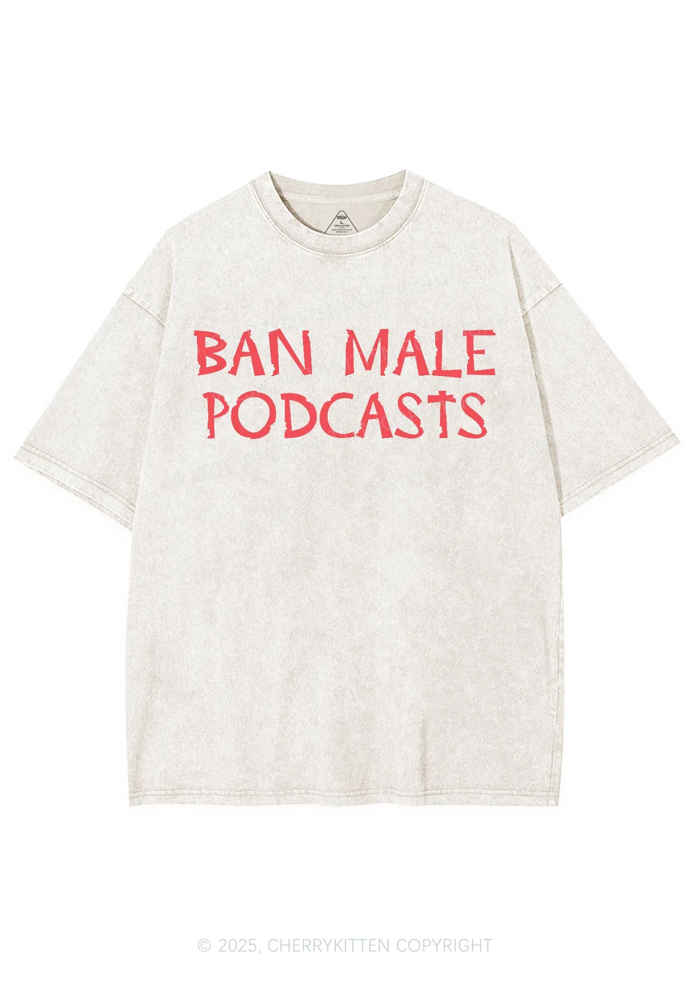 Ban Male Podcasts Y2K Shirts Washed Tee Cherrykitten