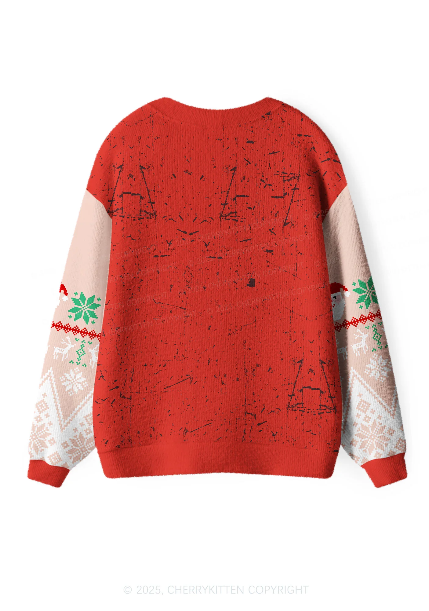 Bikini Santa Y2K Christmas Cardigan Knit Sweatshirt Cherrykitten - Image 2