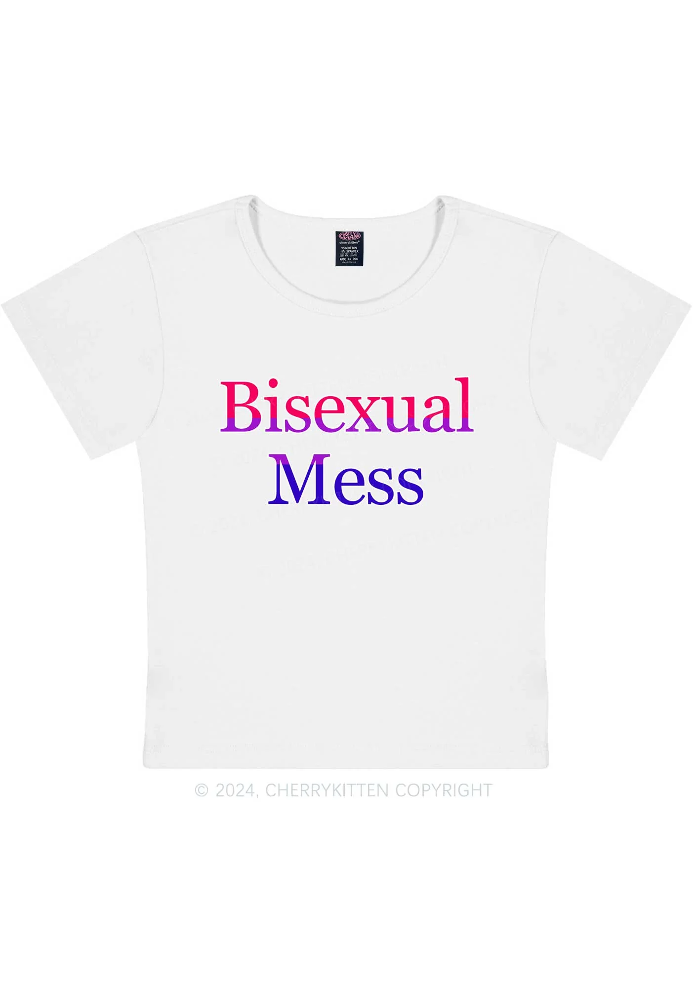 Bisexual Mess Y2K Baby Tee Cherrykitten