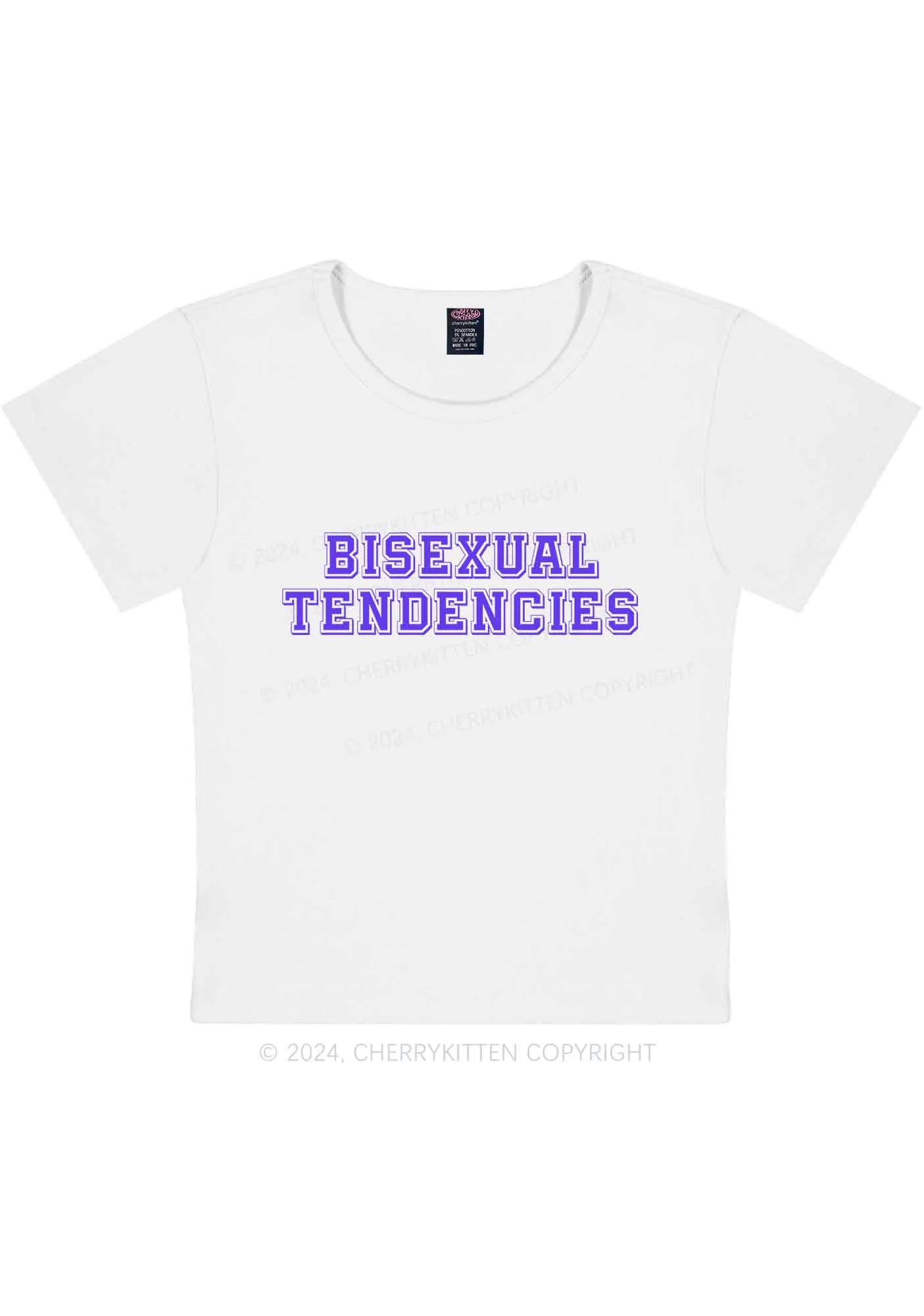 Bisexual Tendencies Y2K Baby Tee Cherrykitten - Image 2
