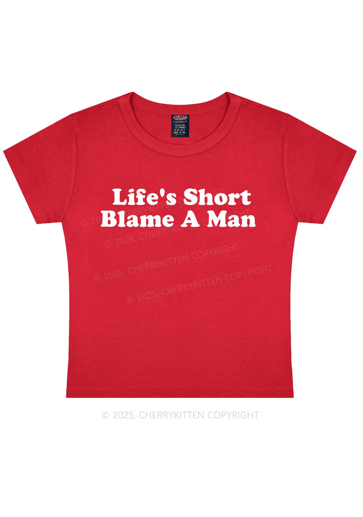 Blame A Man Y2K Baby Tee Cherrykitten