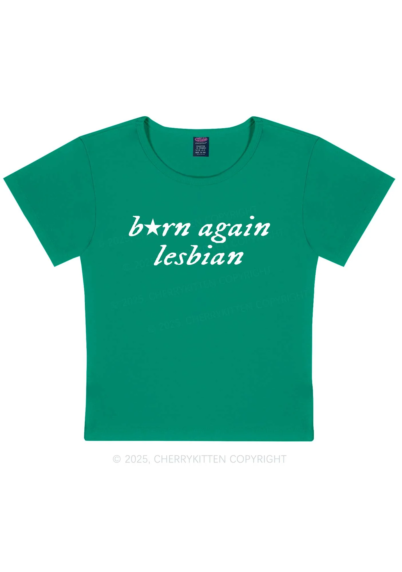 Born Again Lesbian Y2K Baby Tee Cherrykitten - Image 11