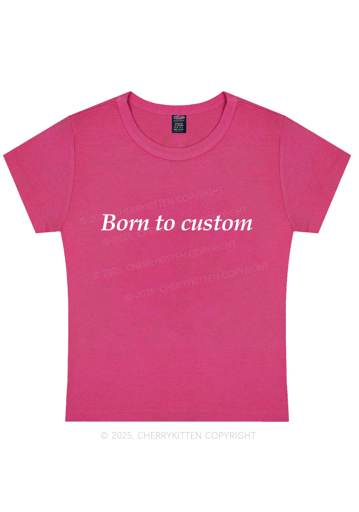 Born To Custom Y2K Baby Tee Cherrykitten - Image 4