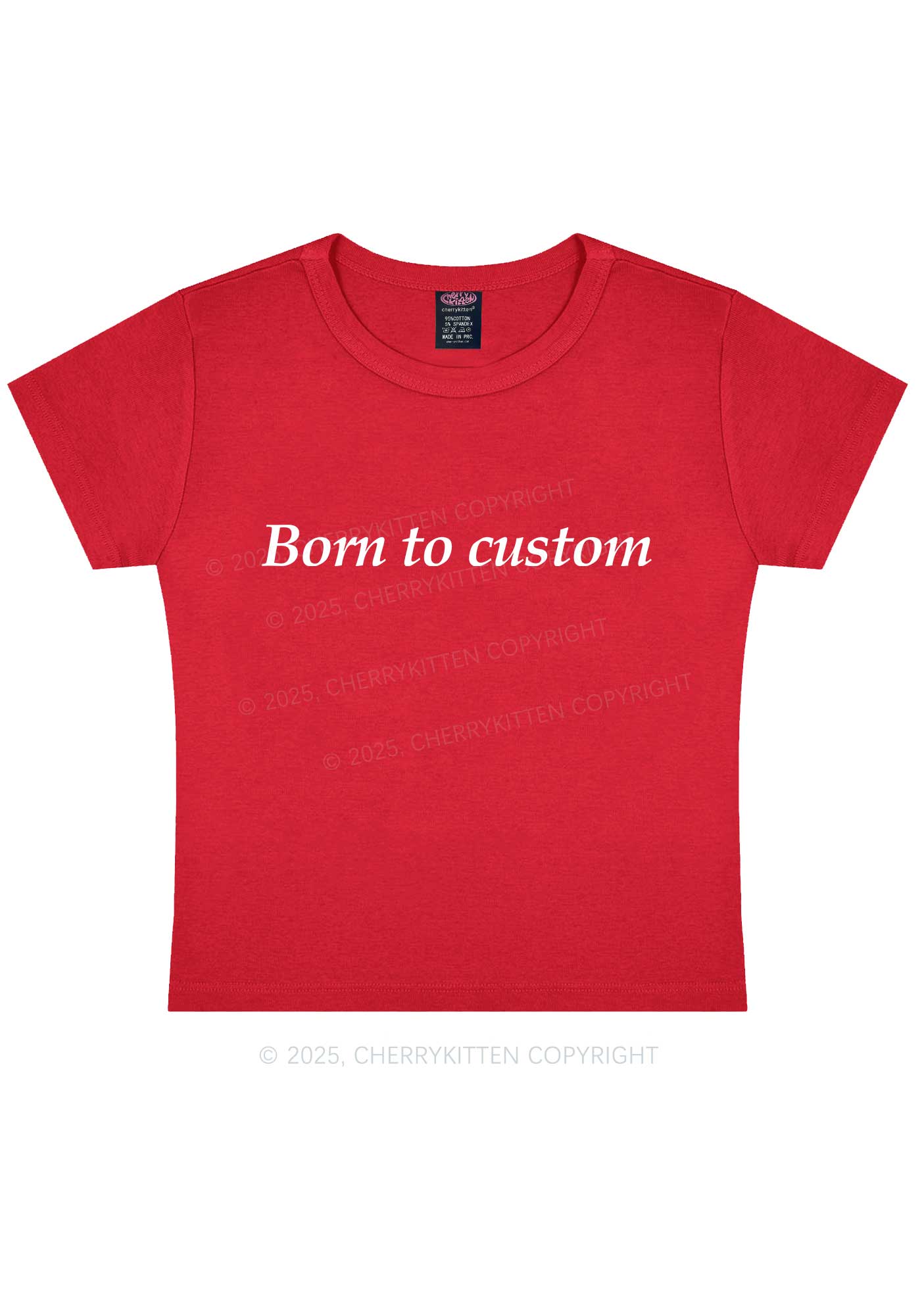 Born To Custom Y2K Baby Tee Cherrykitten - Image 6