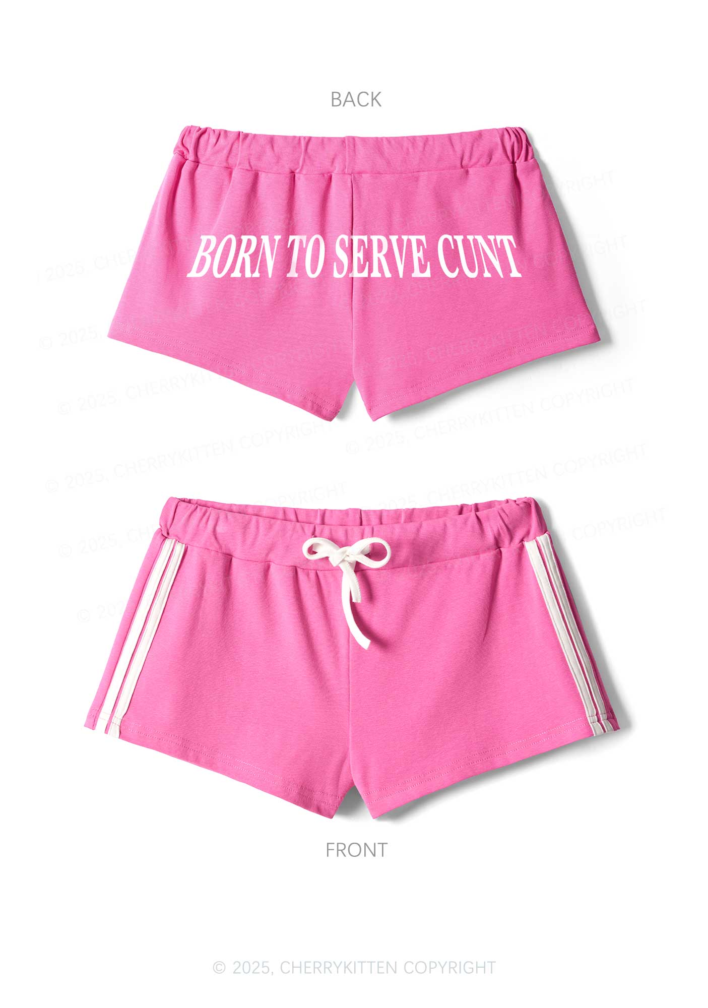 Born To Serve Cxxt Y2K Drawstring Mini Shorts Cherrykitten - Image 4