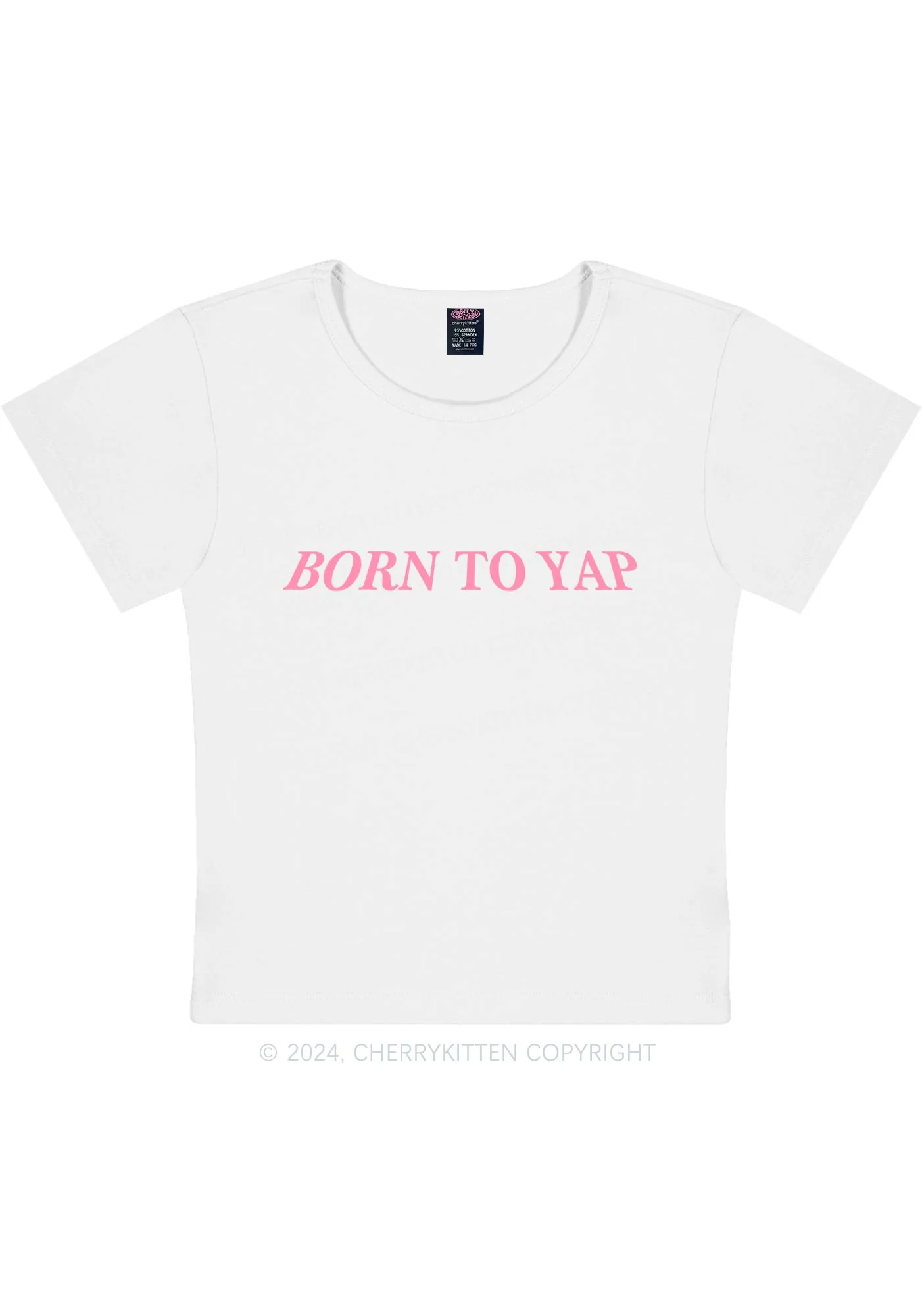 Born To Yap Y2K Baby Tee Cherrykitten - Image 5