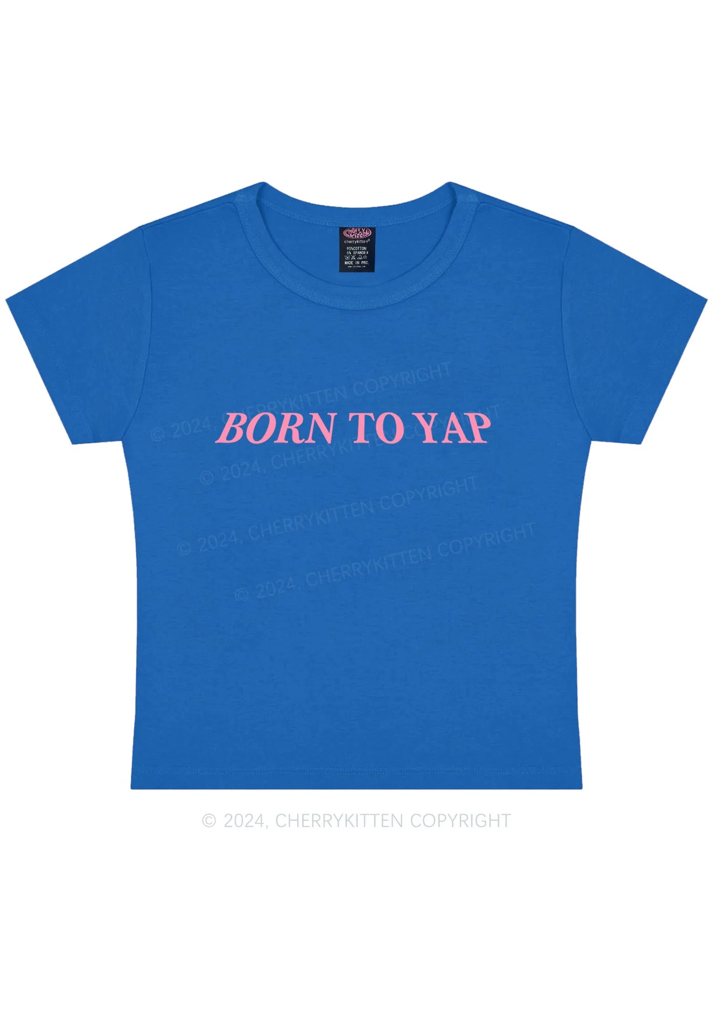 Born To Yap Y2K Baby Tee Cherrykitten - Image 8