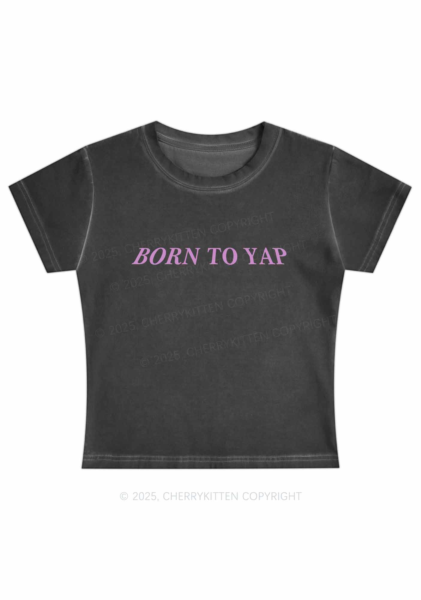 Born To Yap Y2K Vintage Classic Tee Cherrykitten - Image 2