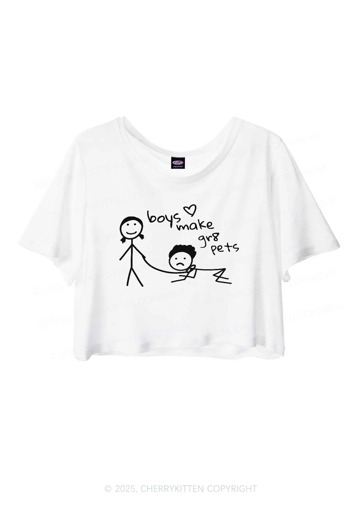 Boys Make Gr8 Pets Y2K Sheer Crop Tee Cherrykitten