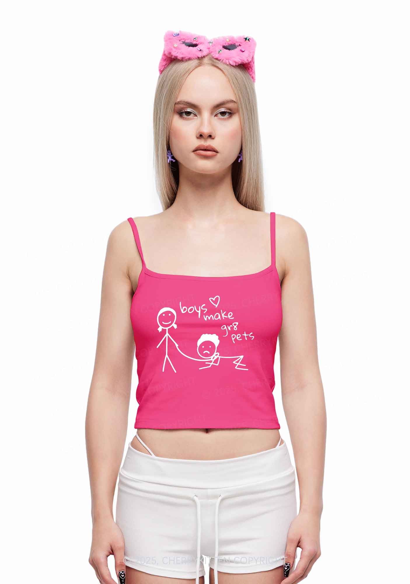 Boys Make Gr8 Pets Y2K Spaghetti Strap Cami Cherrykitten - Image 2