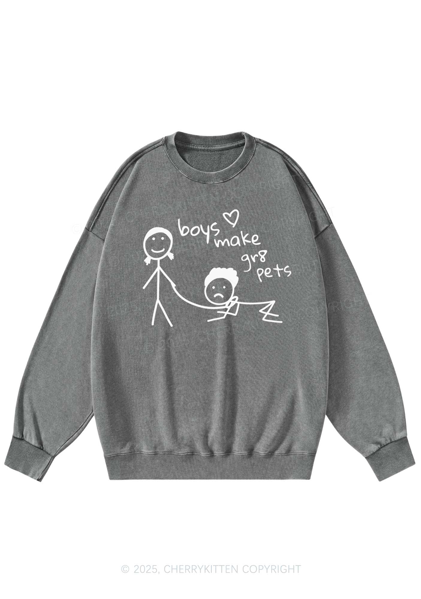 Boys Make Gr8 Pets Y2K Washed Sweatshirts Cherrykitten - Image 5