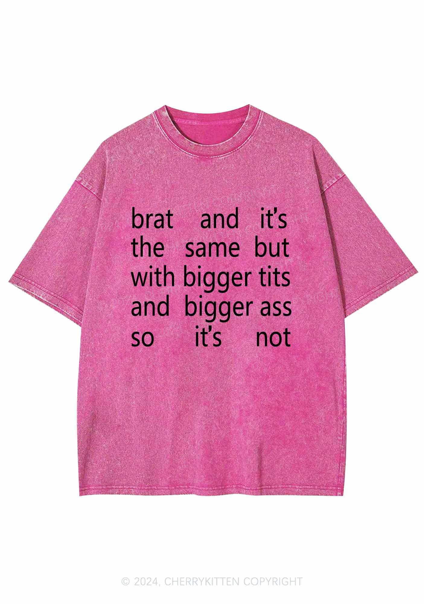 Brat The Same Y2K Washed Tee Cherrykitten - Image 4