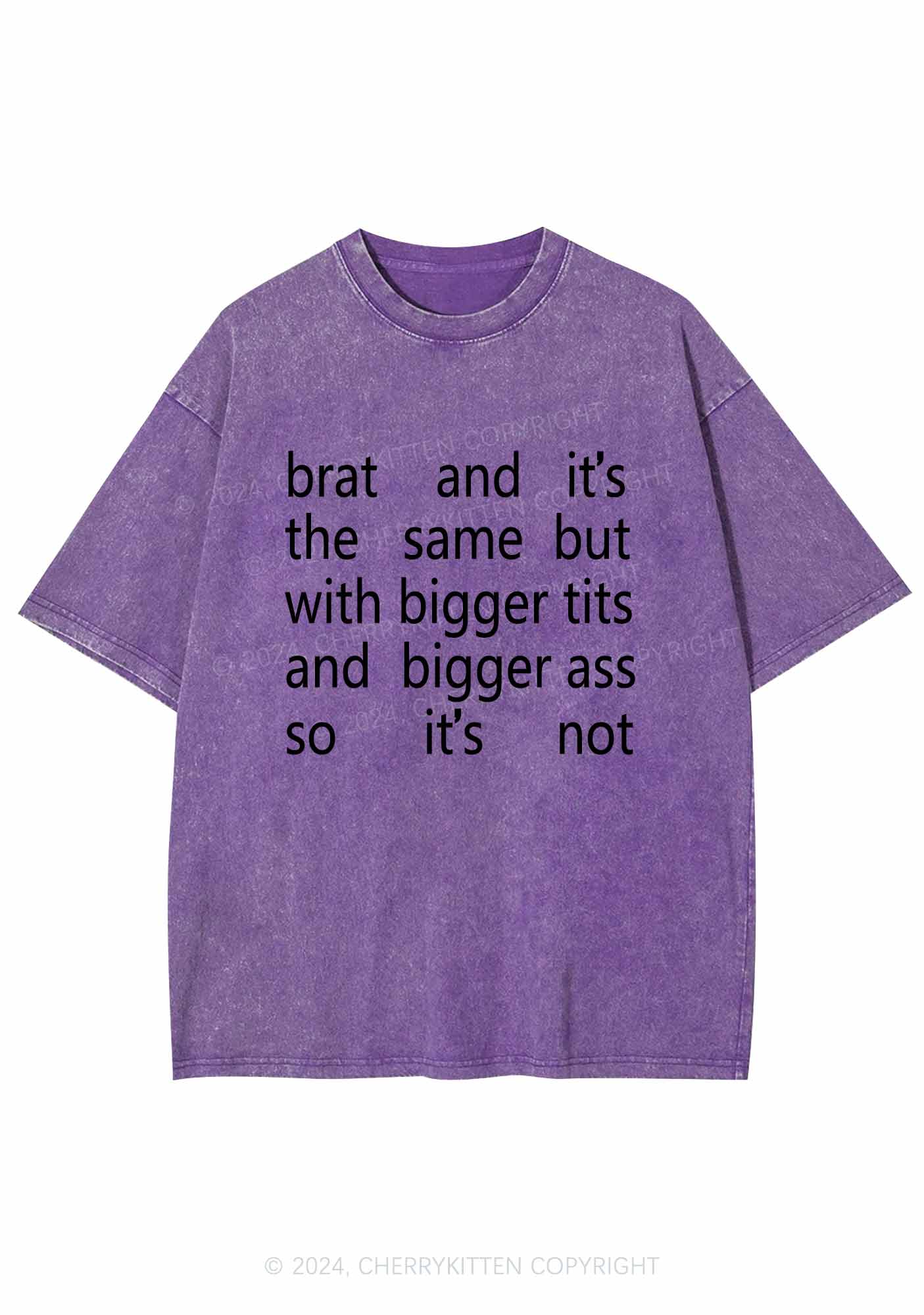 Brat The Same Y2K Washed Tee Cherrykitten - Image 5