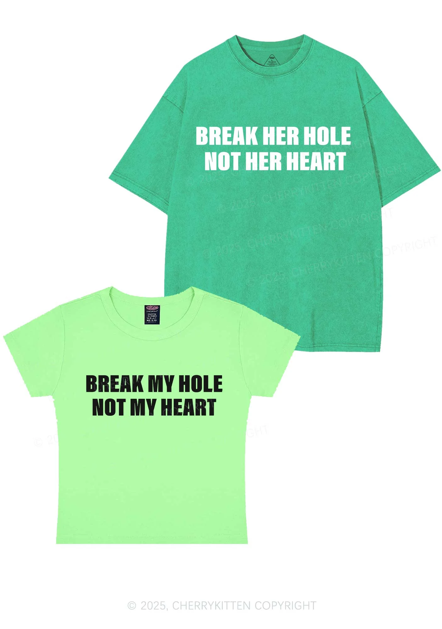 Break Hole Not Heart Y2K Valentine's Day Couple Shirt Cherrykitten - Image 13