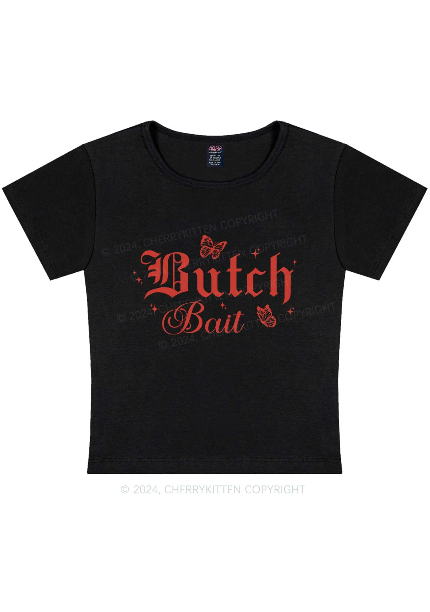 Butch Bait Y2K Baby Tee Cherrykitten - Image 5