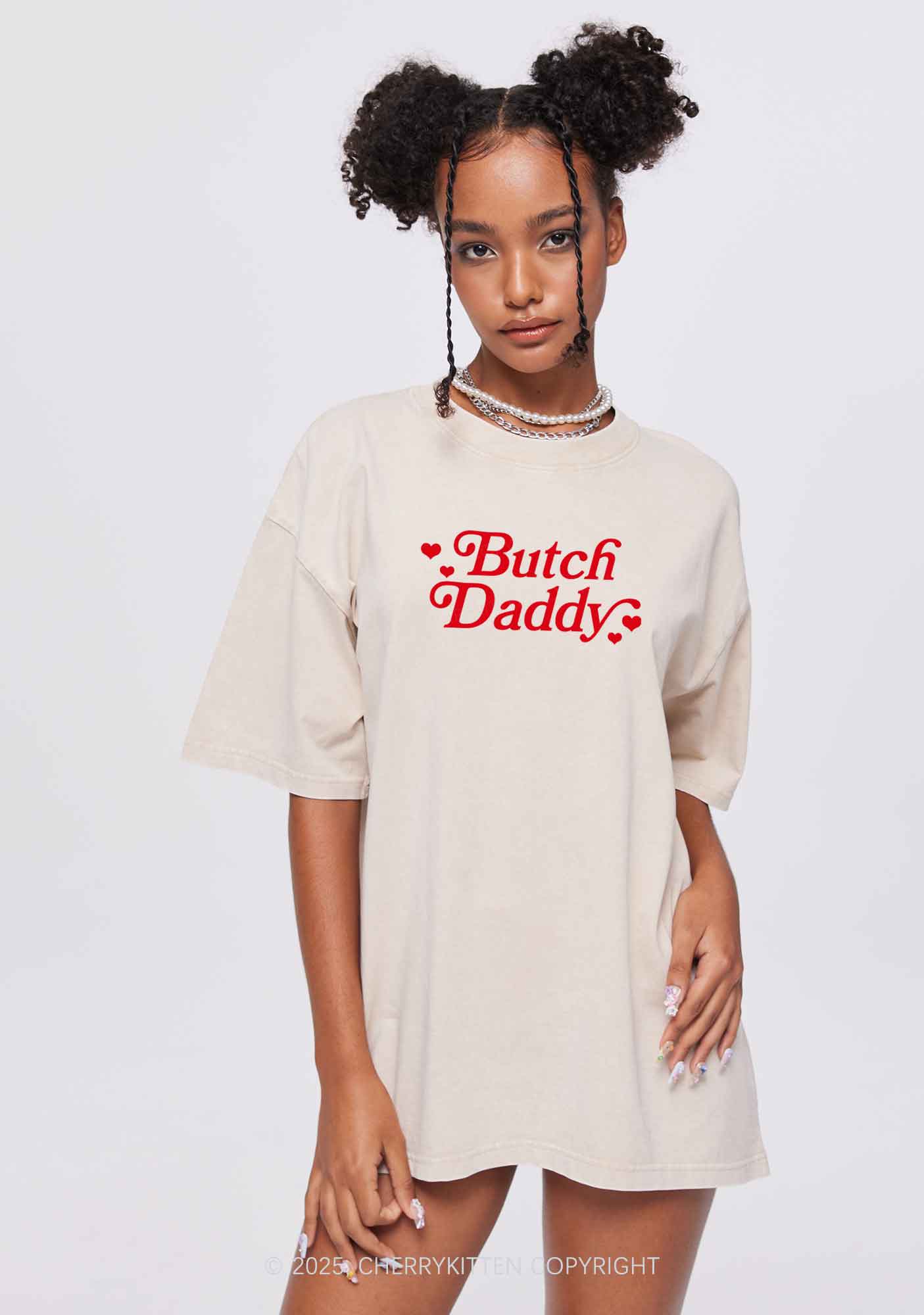 Butch Daddy Y2K Shirts Washed Tee Cherrykitten - Image 2