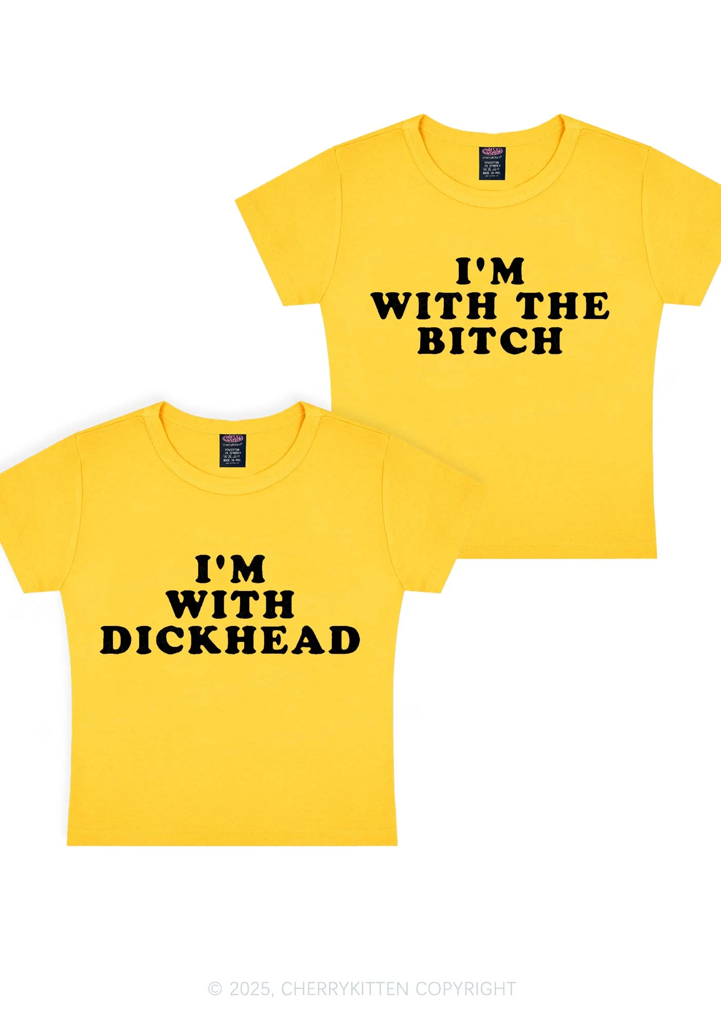 Bxxch Dxxkhead Y2K Valentine's Day Baby Tee Cherrykitten - Image 3