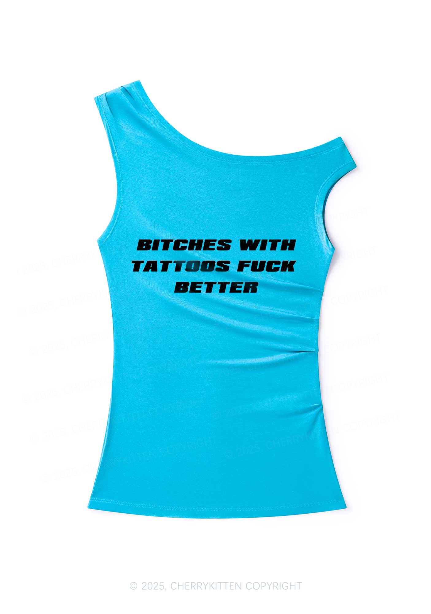 Bxxches With Tattoos Fxxk Better Y2K Off Shoulder Tank Top Cherrykitten - Image 2