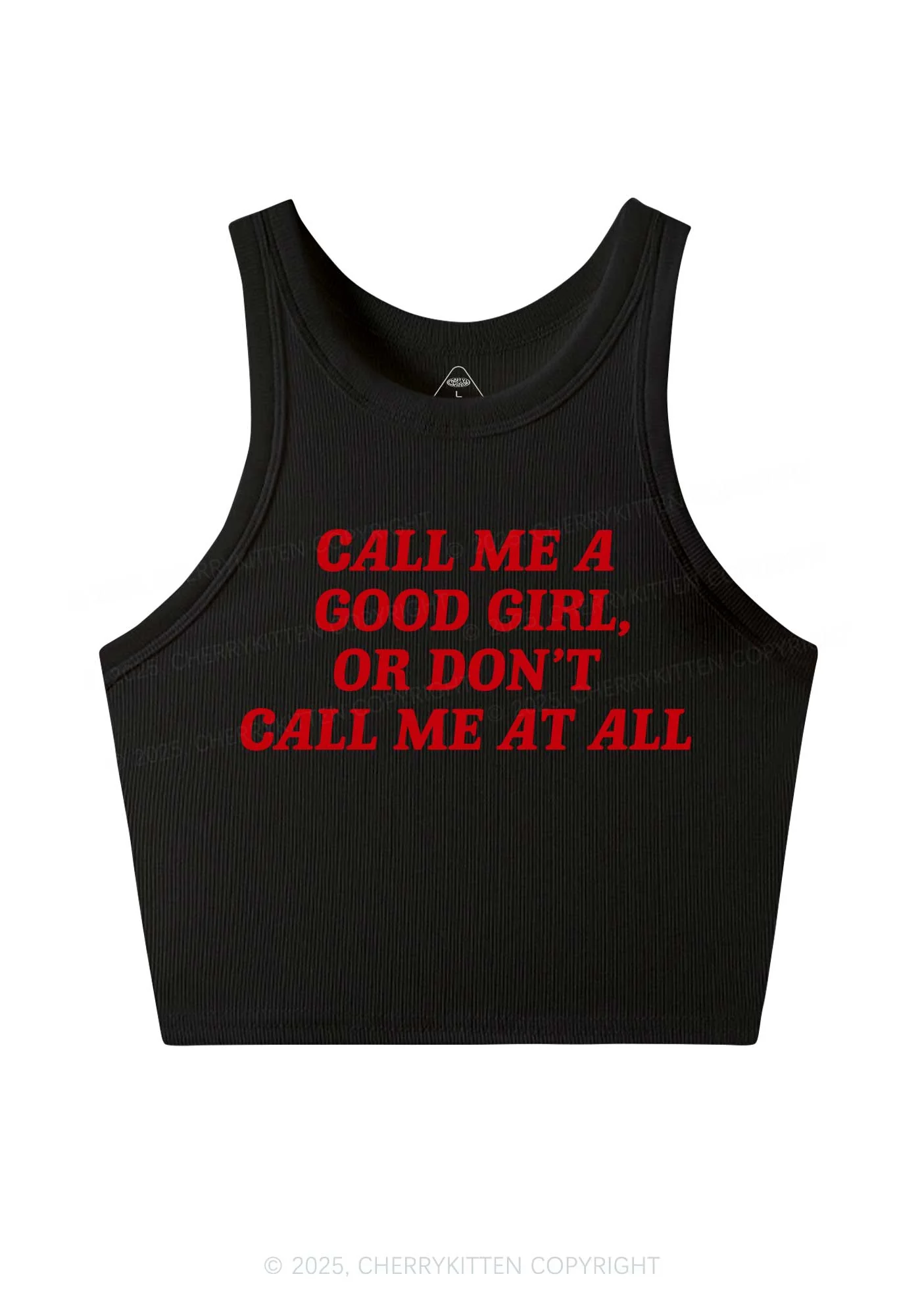 Call Me Good Girl Y2K Crop Tank Top Cherrykitten - Image 3