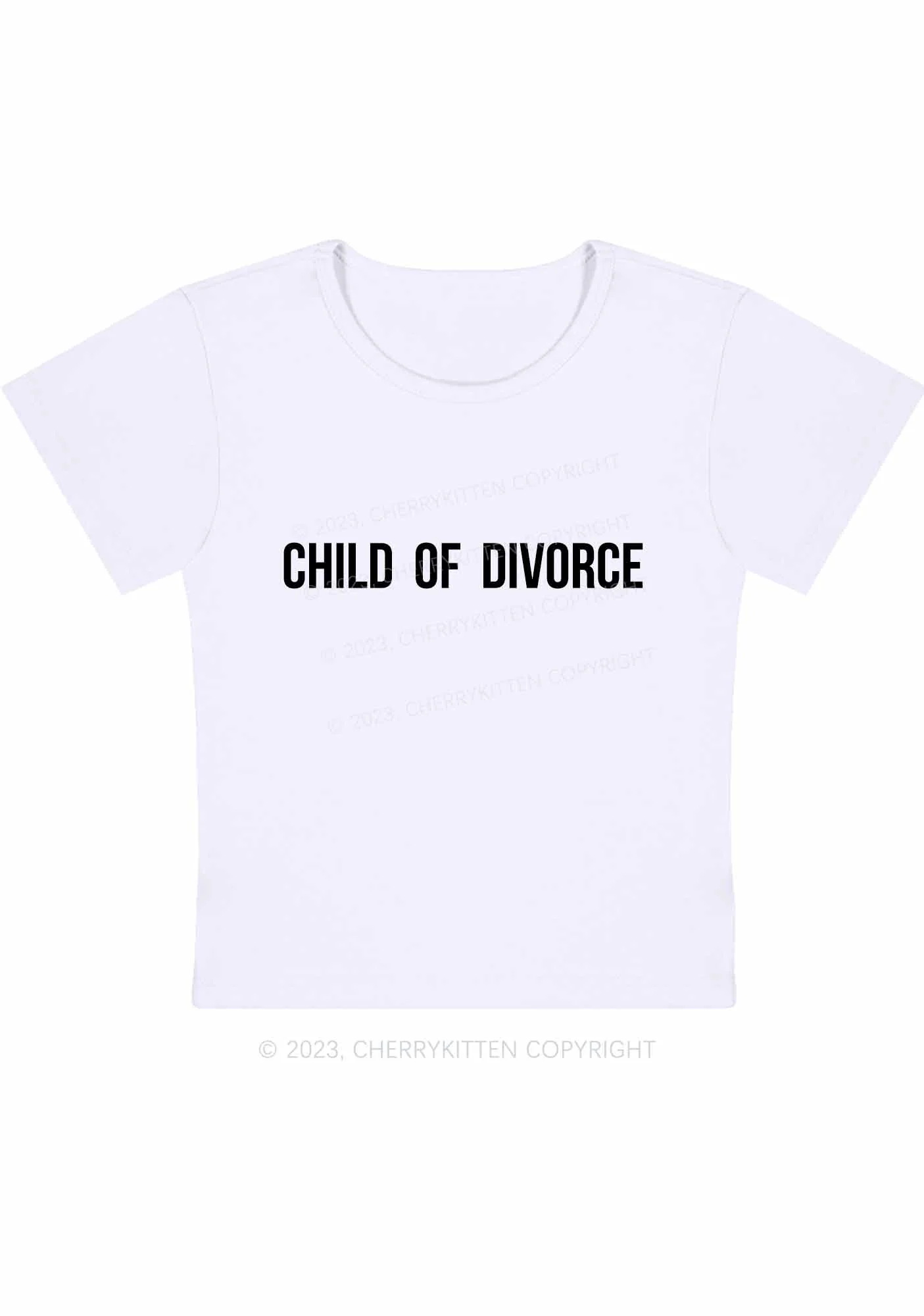 Child Of Divorce Y2K Baby Tee Cherrykitten - Image 3