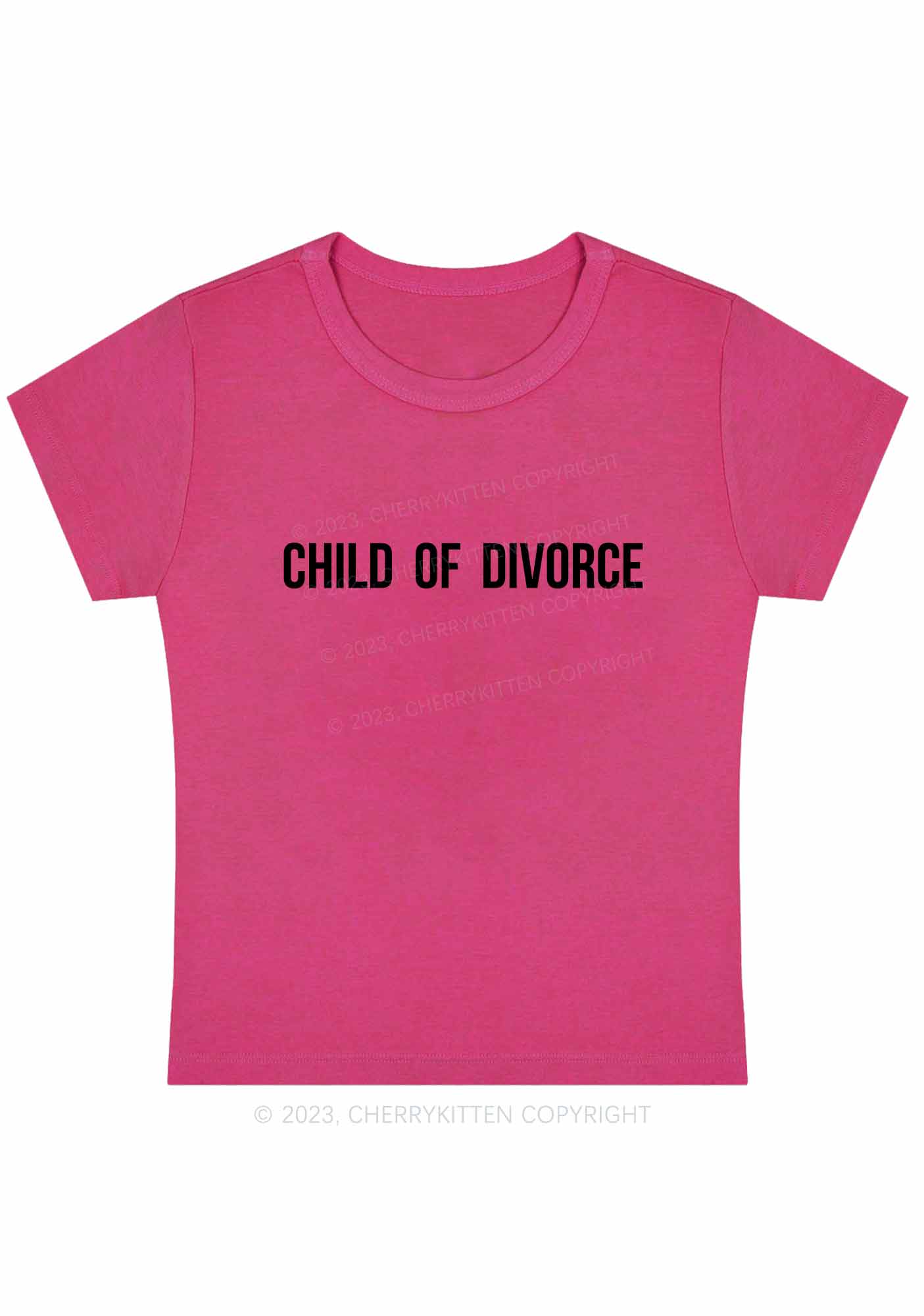Child Of Divorce Y2K Baby Tee Cherrykitten - Image 4