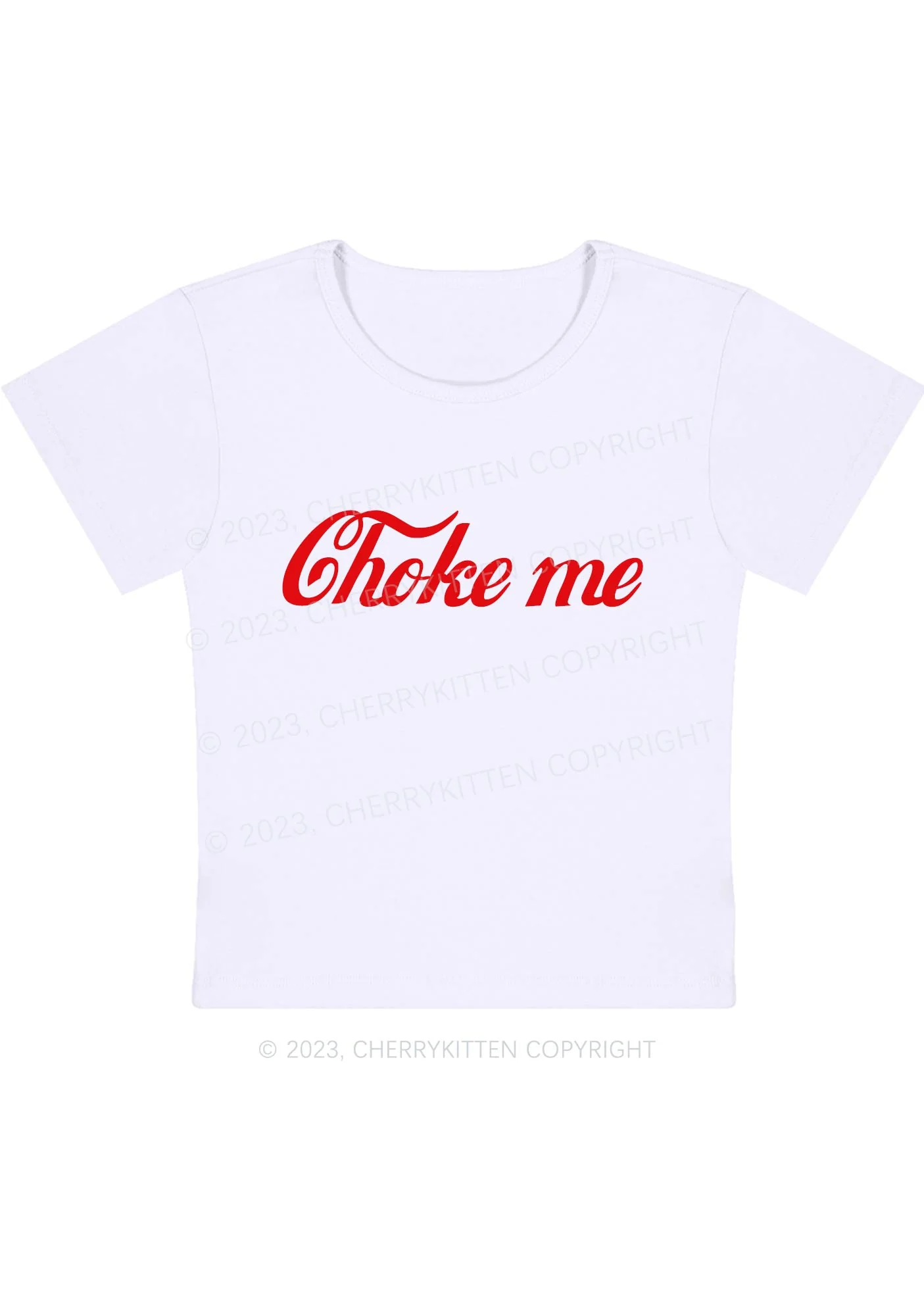 Choke Me Y2K Baby Tee Cherrykitten - Image 4