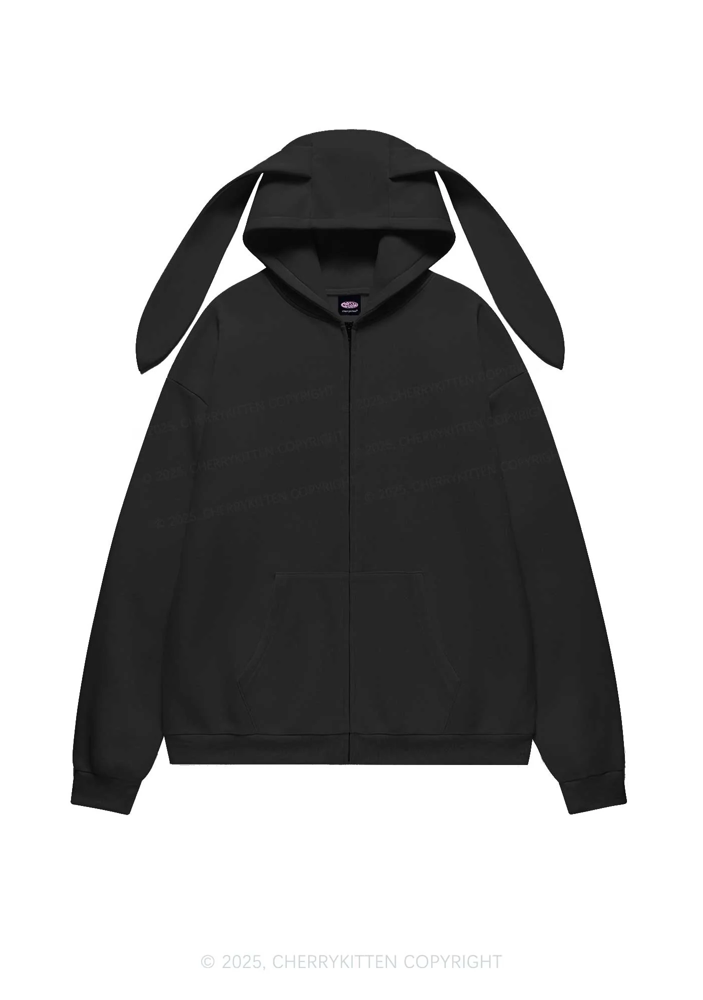 Choke Me Y2K Bunny Ear Zip Hoodie Cherrykitten - Image 5