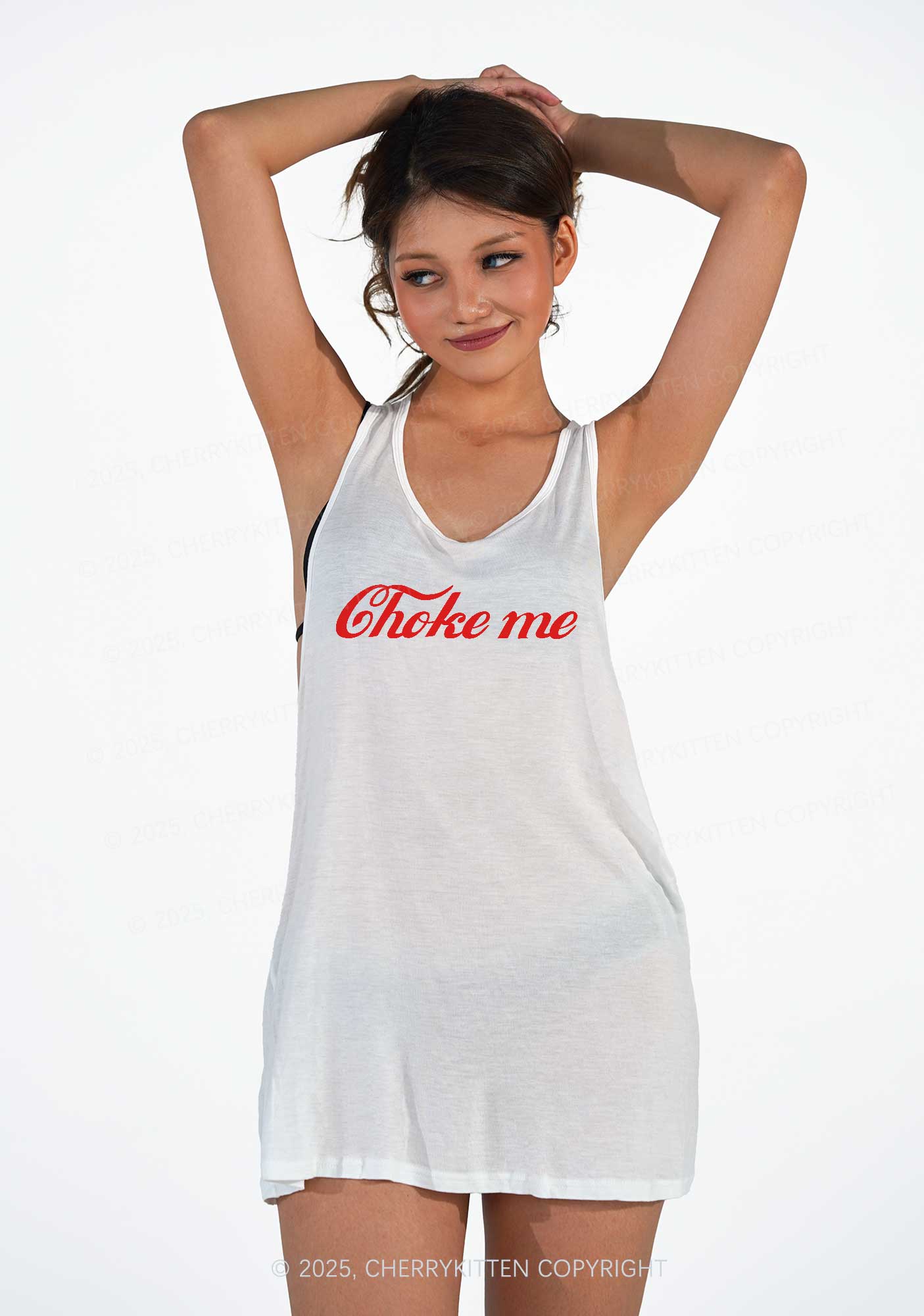 Choke Me Y2K Sheer Boyfriend Tank Cherrykitten