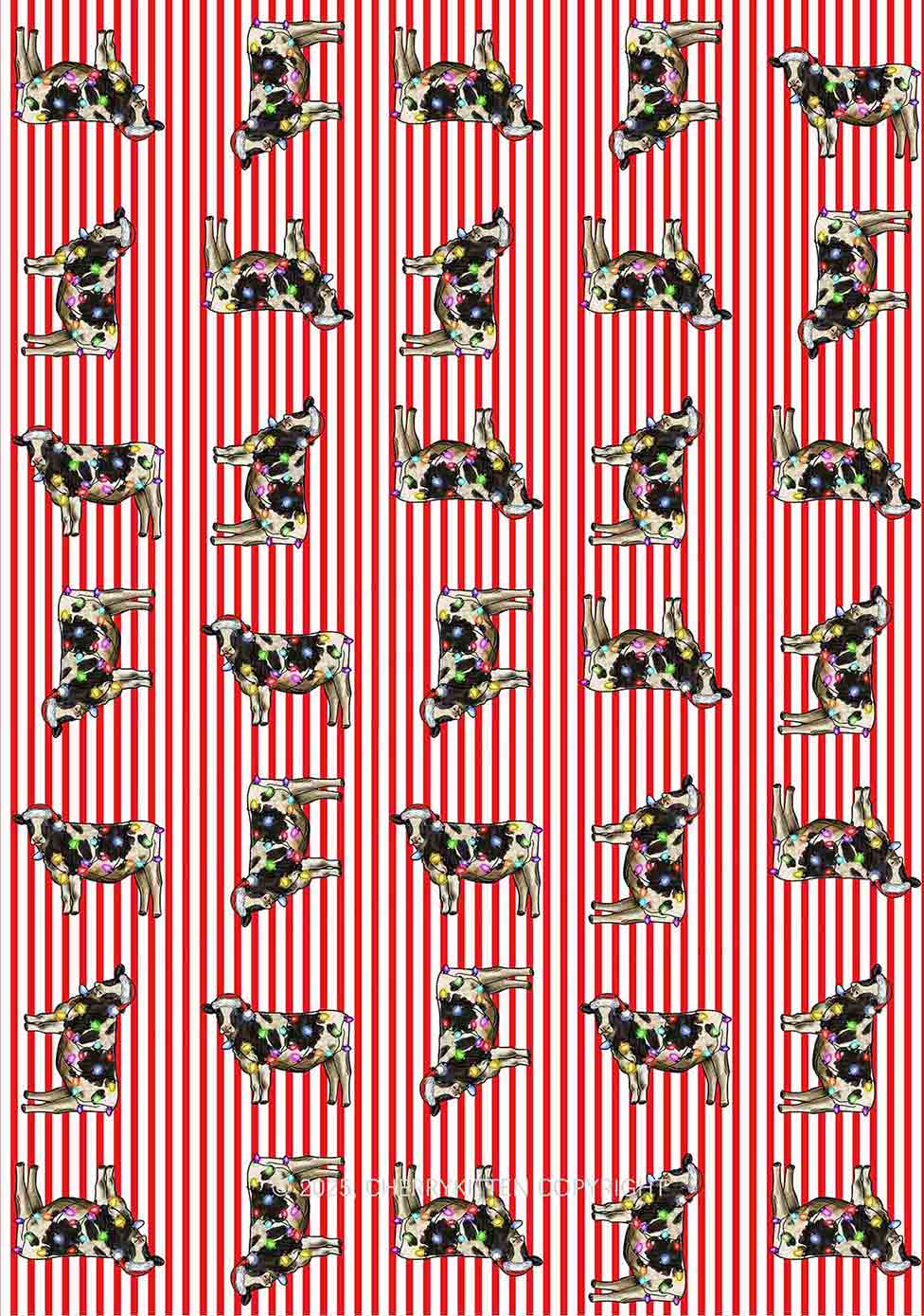 Christmas Cow Y2K Print Slip Dress Cherrykitten - Image 2