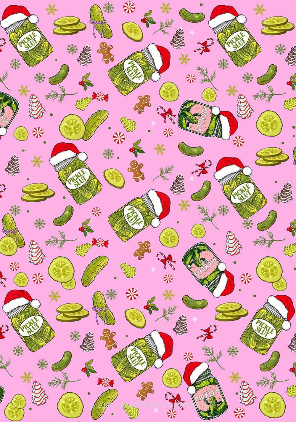 Christmas Pickle Y2K Print Cami Shorts Pajama Set Cherrykitten - Image 2