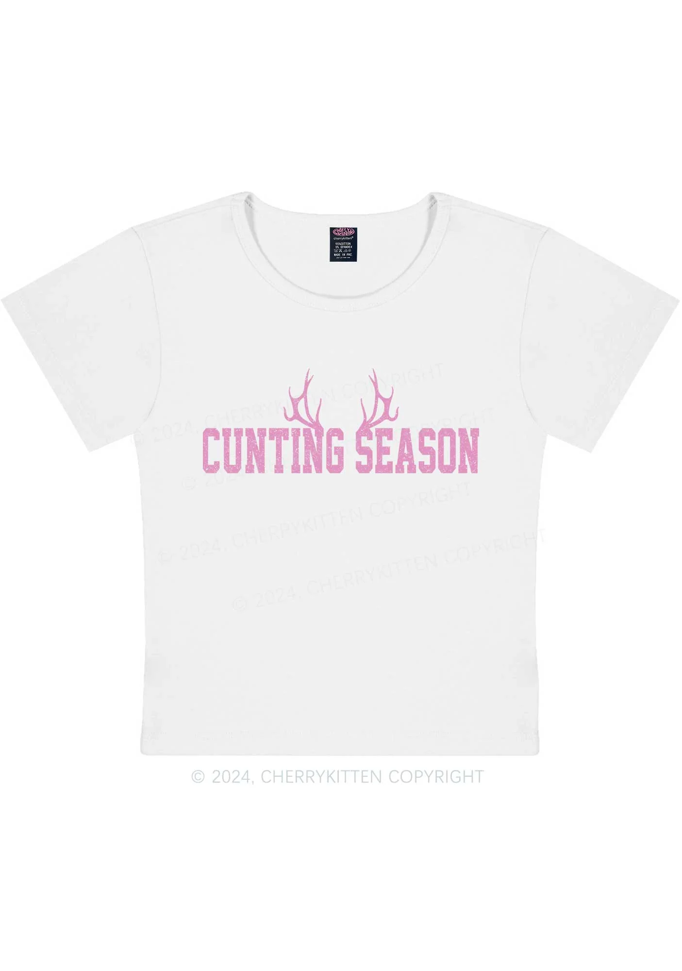 Cunting Season Y2K Baby Tee Cherrykitten - Image 5