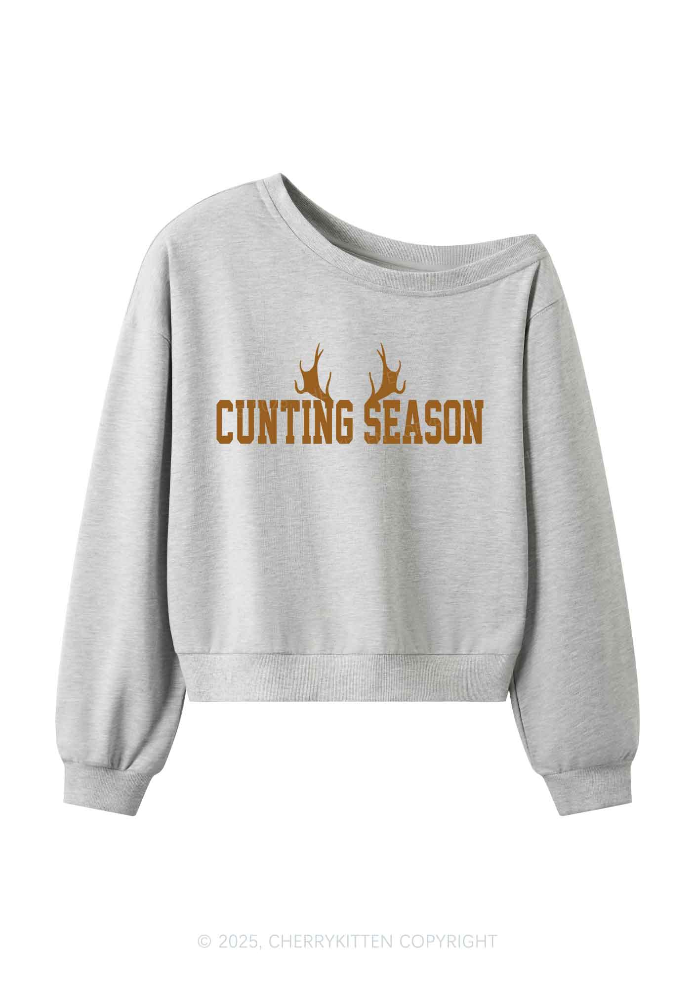 Cunting Season Y2K Off Shoulder Sweatshirts Cherrykitten - Image 4