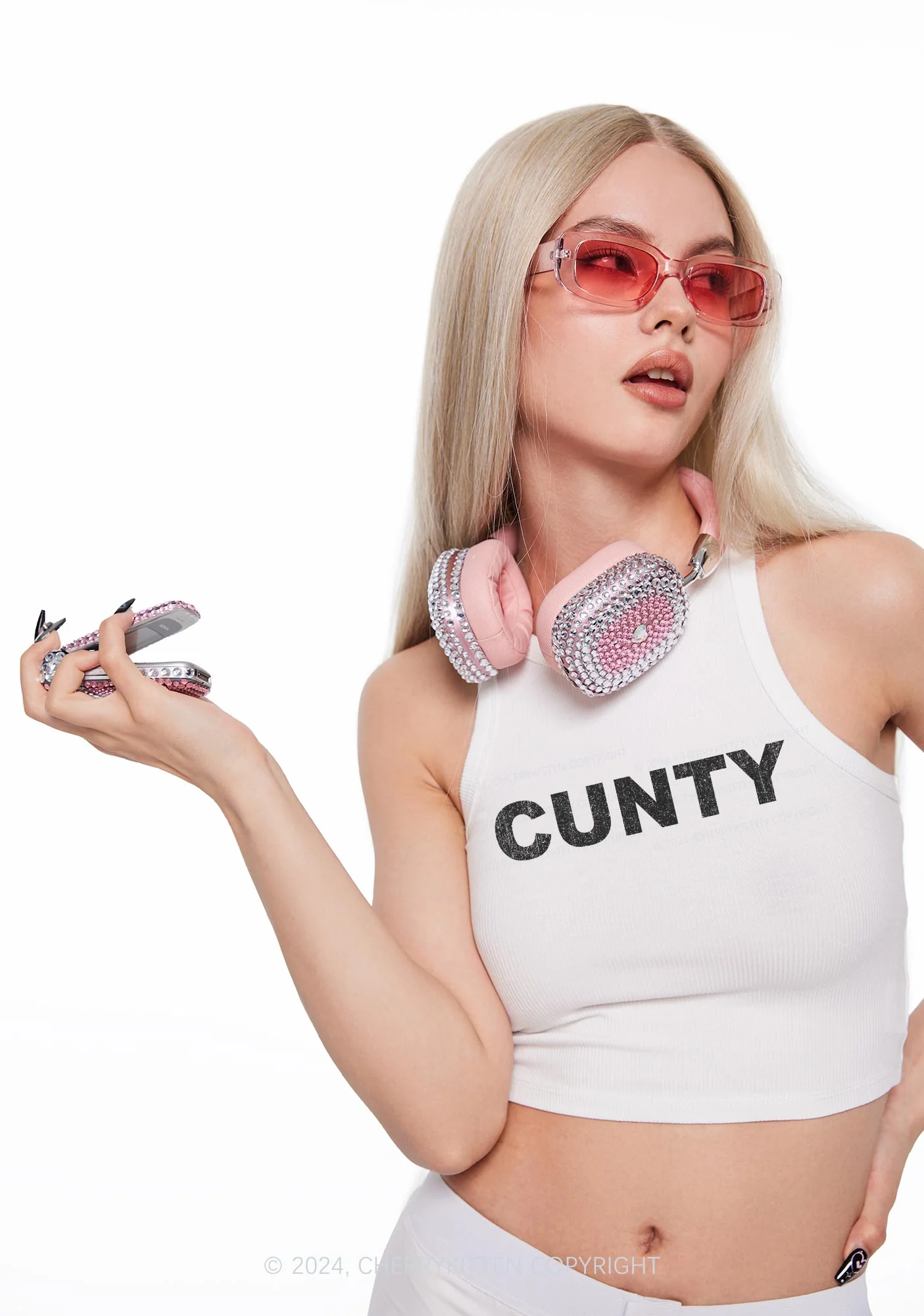 Cunty Y2K Crop Tank Top Cherrykitten - Image 2