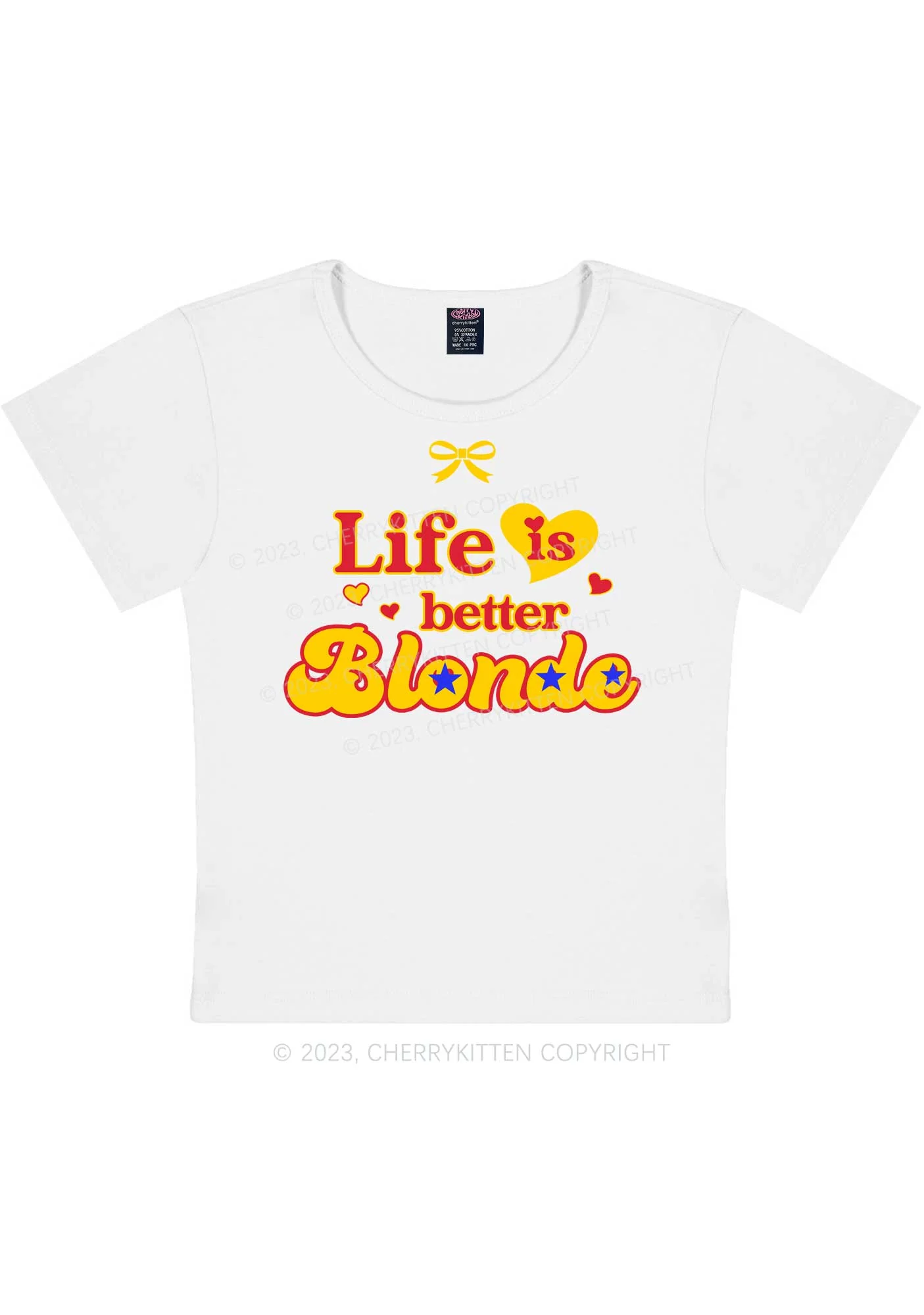 Curvy Better Blonde Y2K Baby Tee Cherrykitten - Image 4