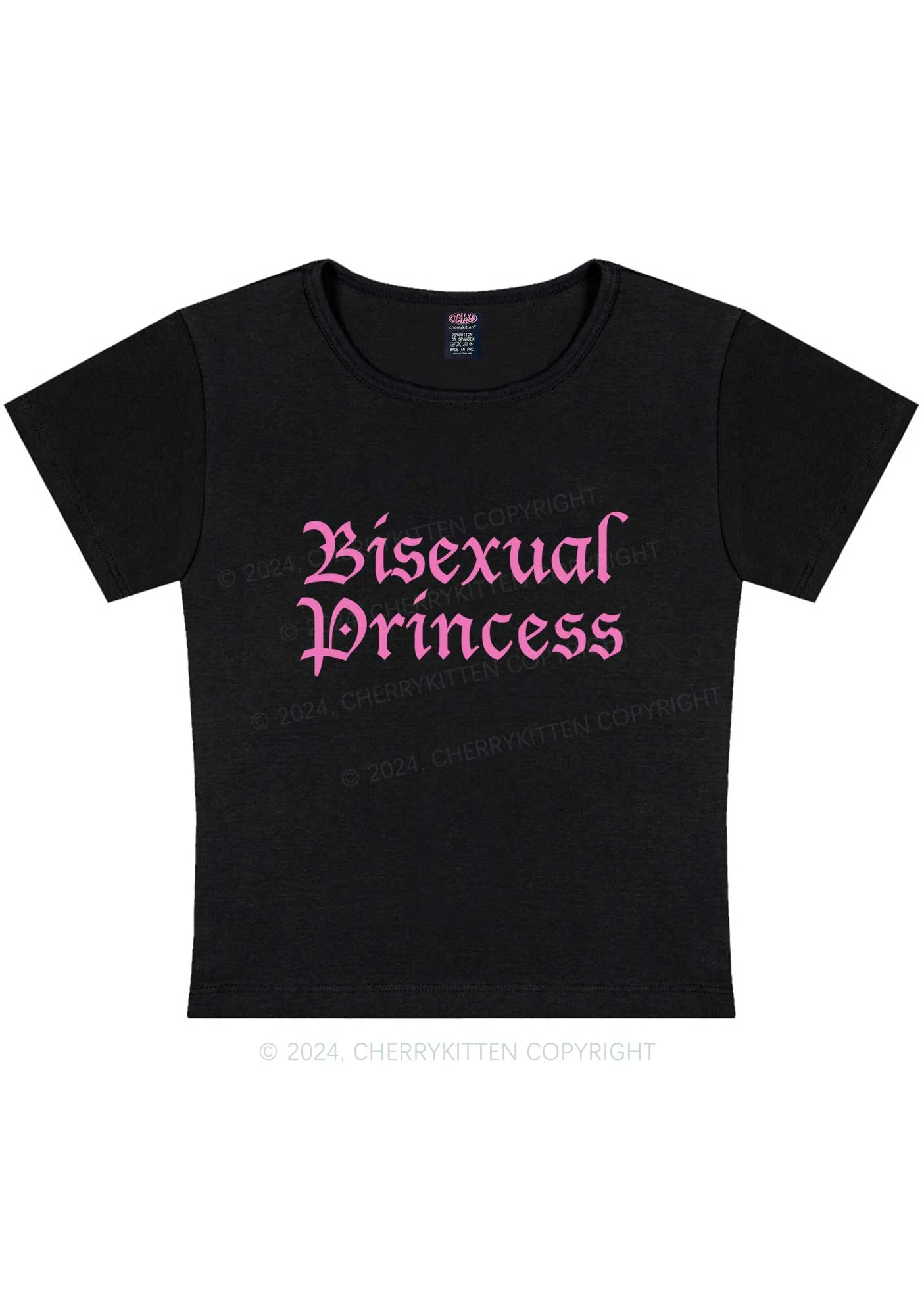 Curvy Bisexual Princess Y2K Baby Tee Cherrykitten - Image 3