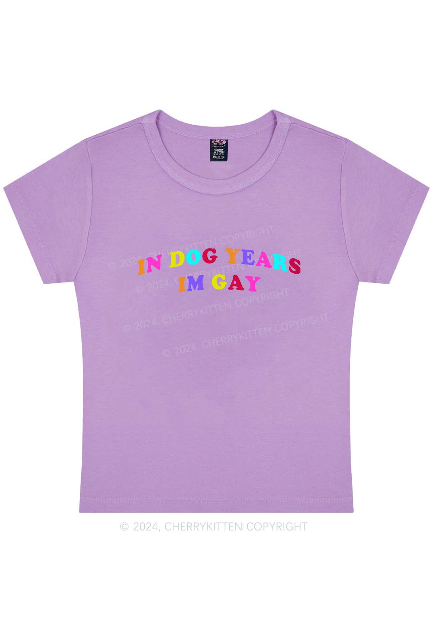 Curvy Dog Years Gay Y2K Baby Tee Cherrykitten - Image 4