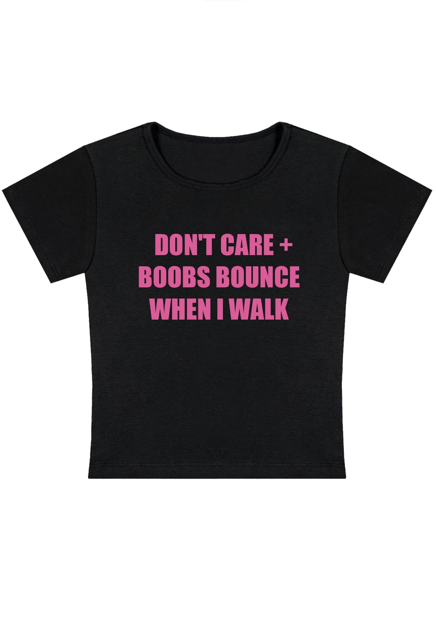 Curvy Don't Care Bxxbs Bounce When I Walk Baby Tee - Image 3