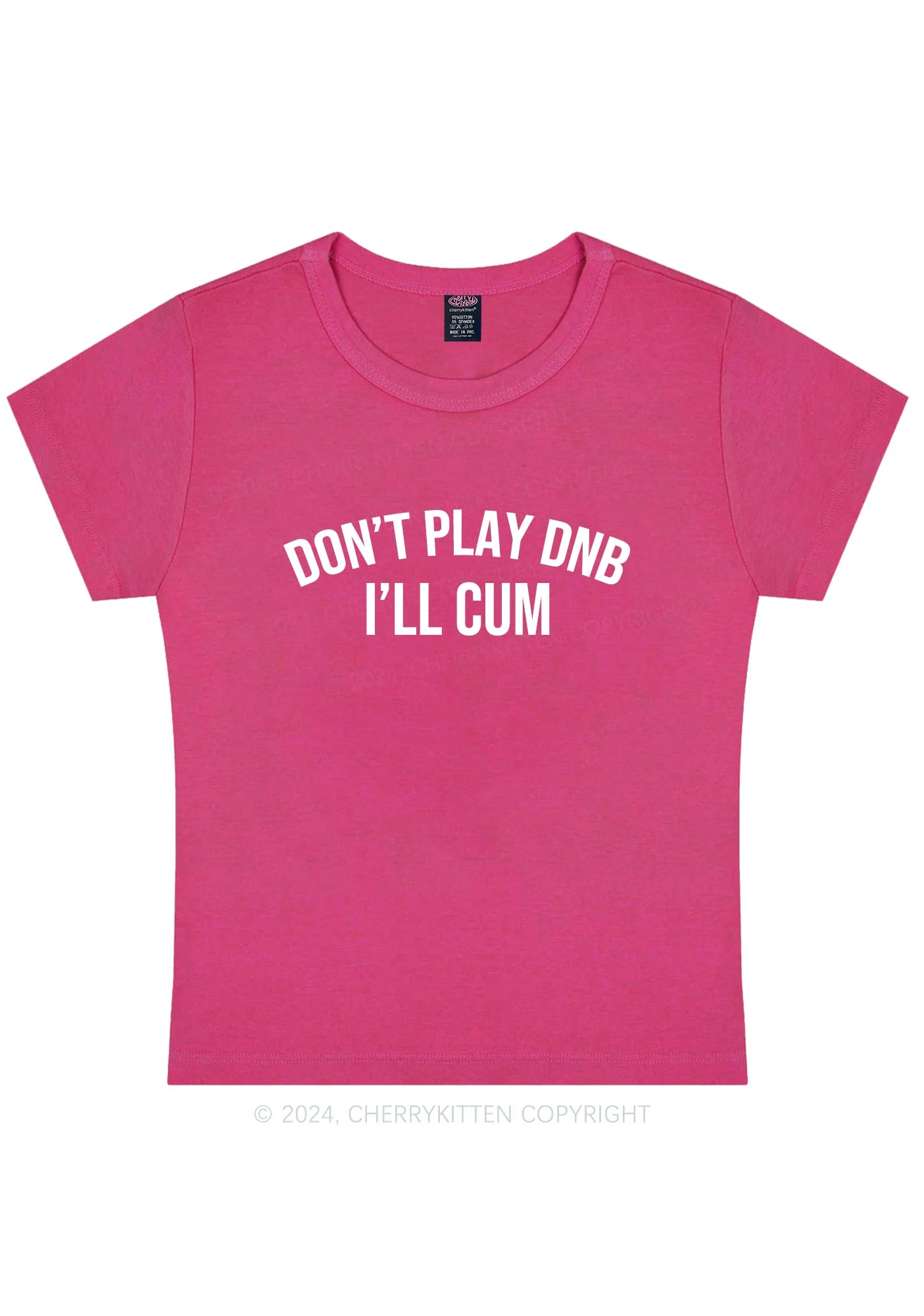 Curvy Don't Play DNB Y2K Baby Tee Cherrykitten - Image 4