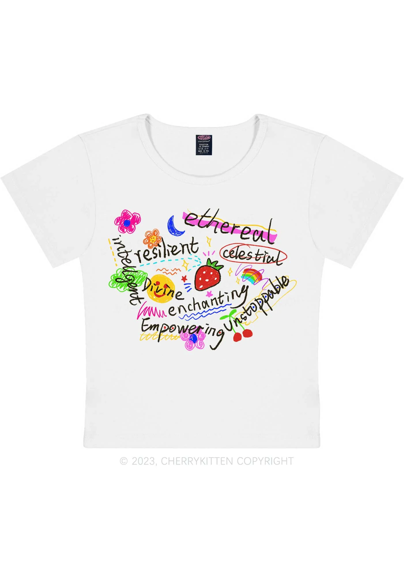 Curvy Girl Empowering Y2K Baby Tee Cherrykitten - Image 4