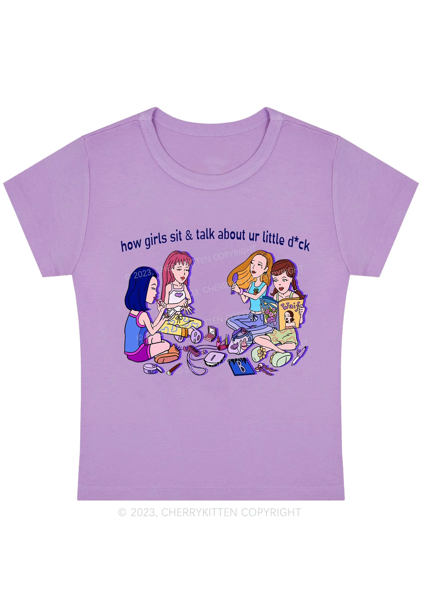 Curvy Girls Sit&Talk Baby Tee Cherrykitten - Image 4
