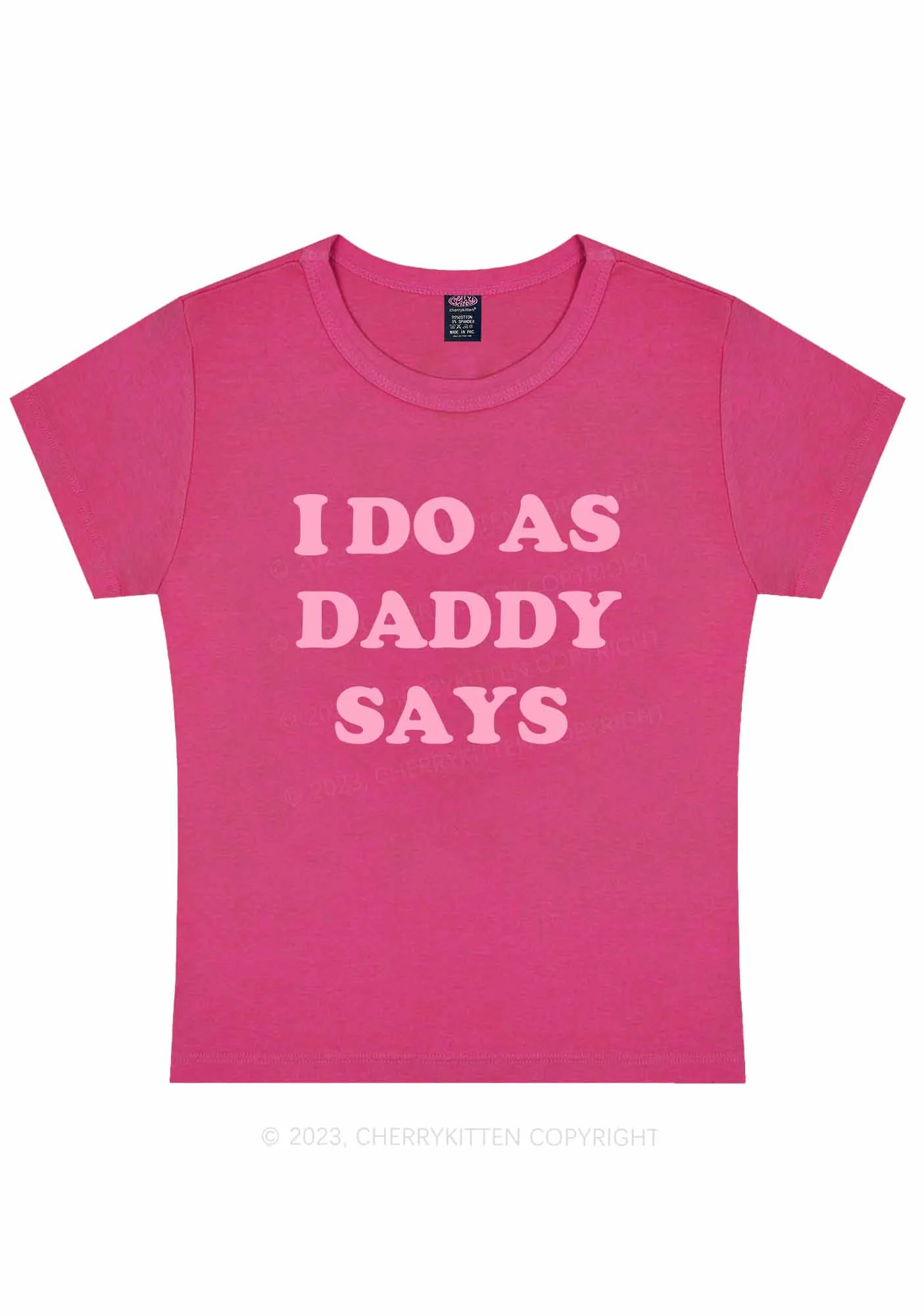 Curvy I Do As Daddy Says Y2K Baby Tee Cherrykitten - Image 5