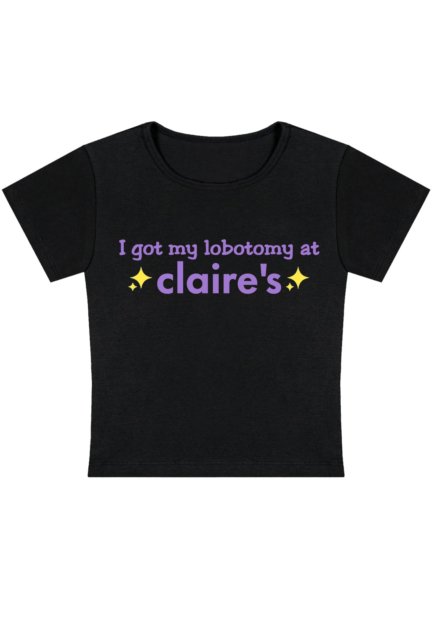 Curvy I Got My Lobotomy At Claire's Baby Tee - Image 2